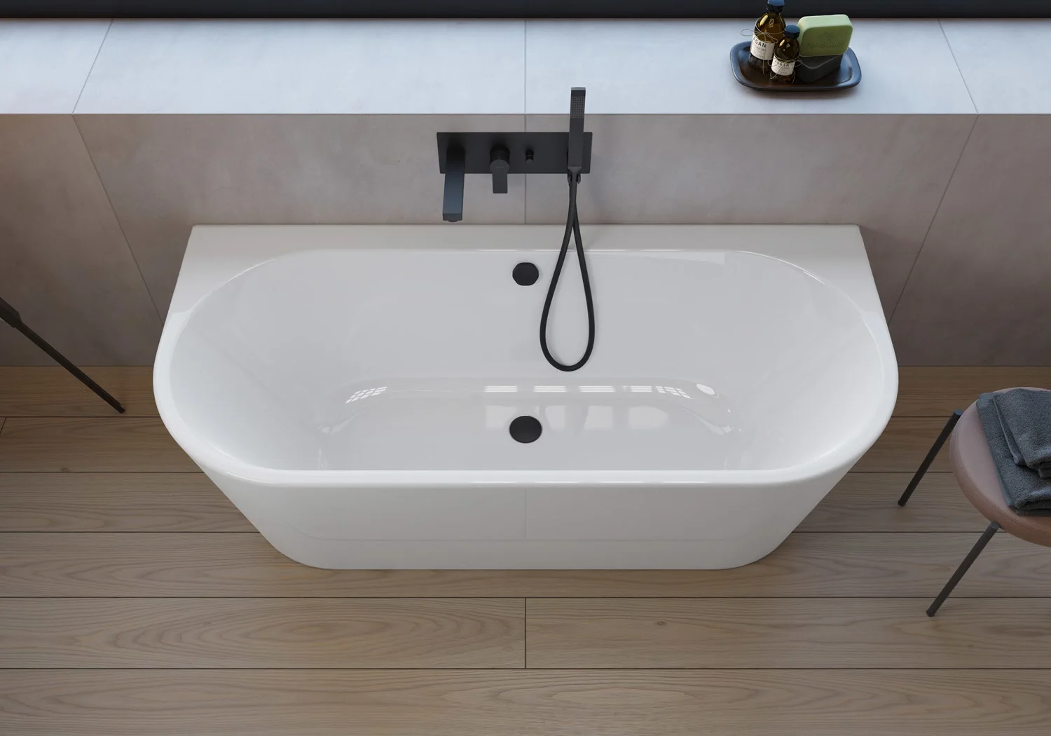 pianura Valentina Vorwand-Badewanne 180 x 80 cm Bild 3