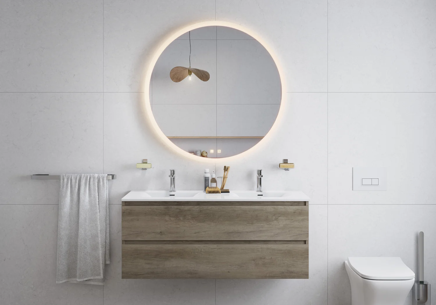 pianura Mia LED Badspiegel mit Spiegelheizung und einer Breite von 100 cm Bild 4