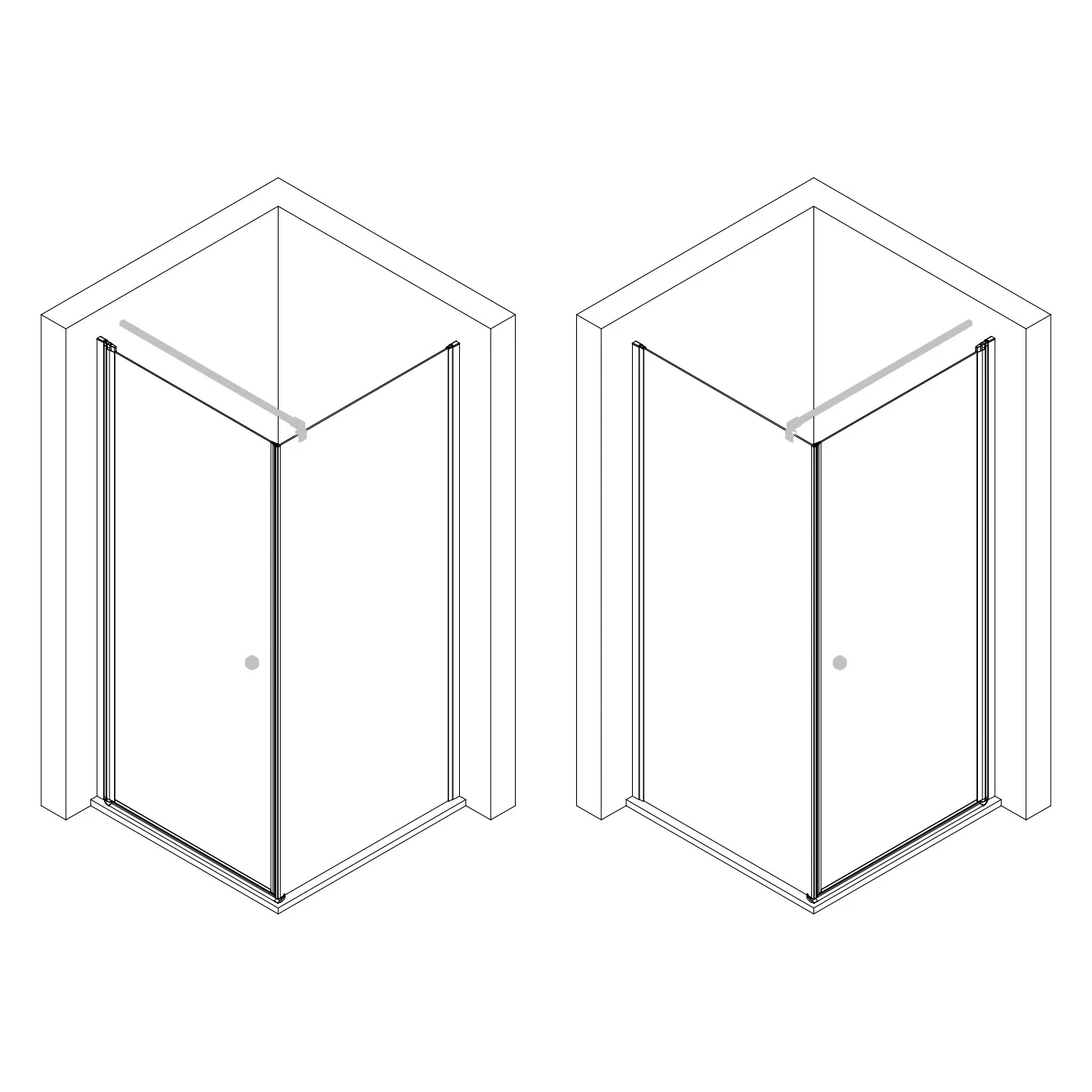 pianura Giulia Drehtür mit Seitenwand 90 x 90 cm Bild 5