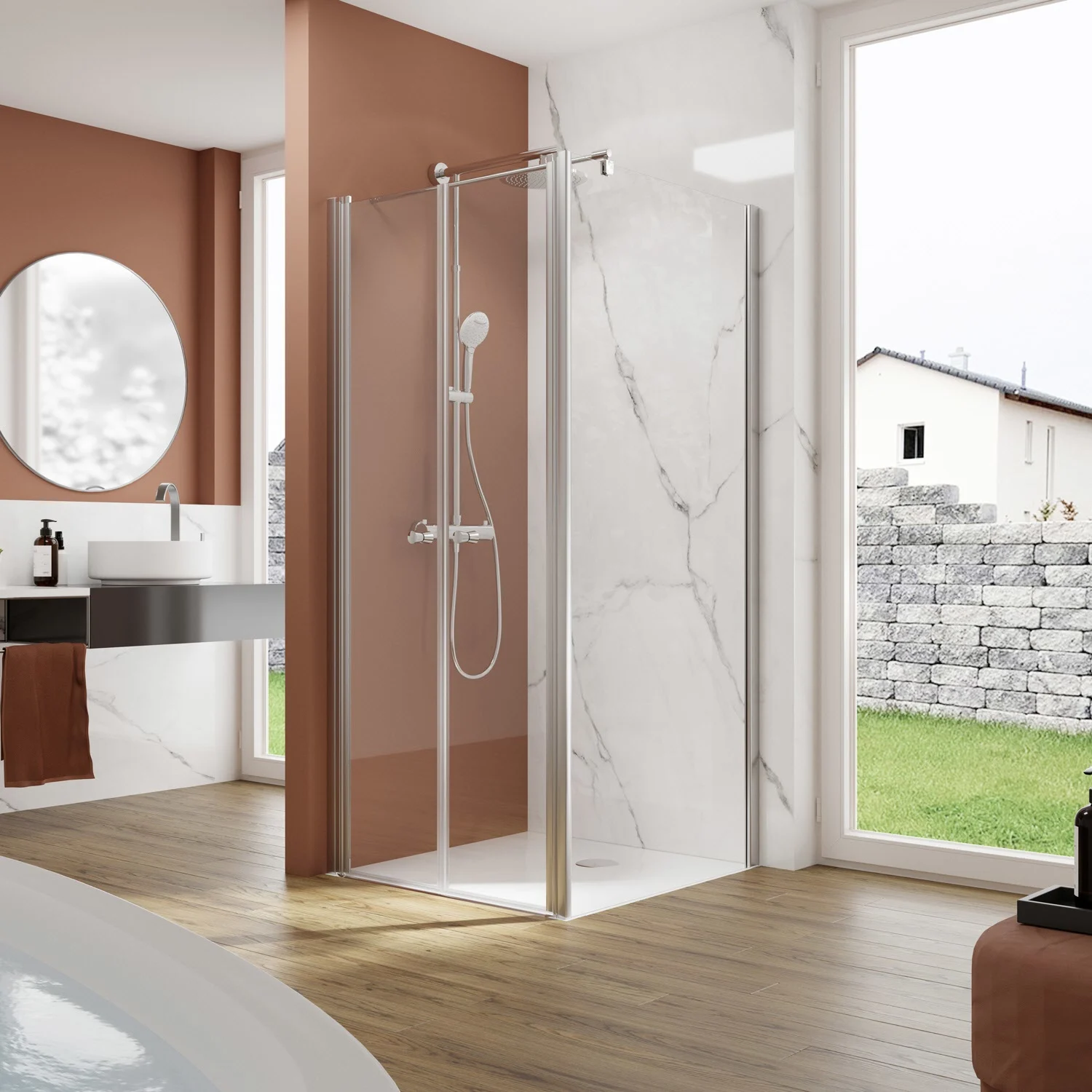 pianura Giulia Pendeltür mit Seitenwand 90 x 90 cm Bild 4