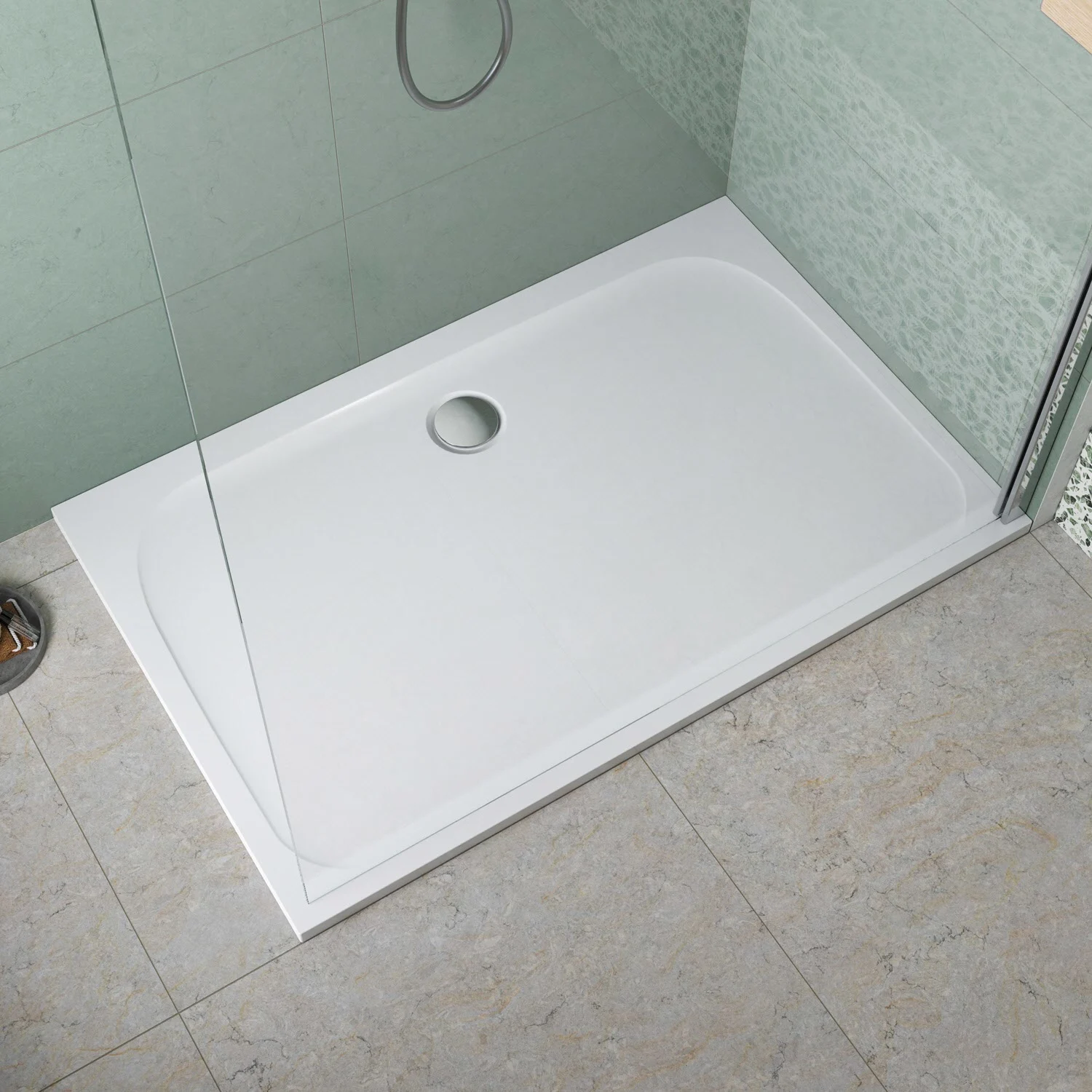 pianura Emilia mineral Duschwanne 120 x 100 x 3 cm