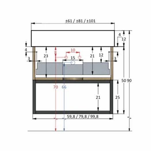 pianura Giulia Badmöbel Set 101 cm mit LED-Lichtspiegel, mit 1 Hahnloch Bild 4