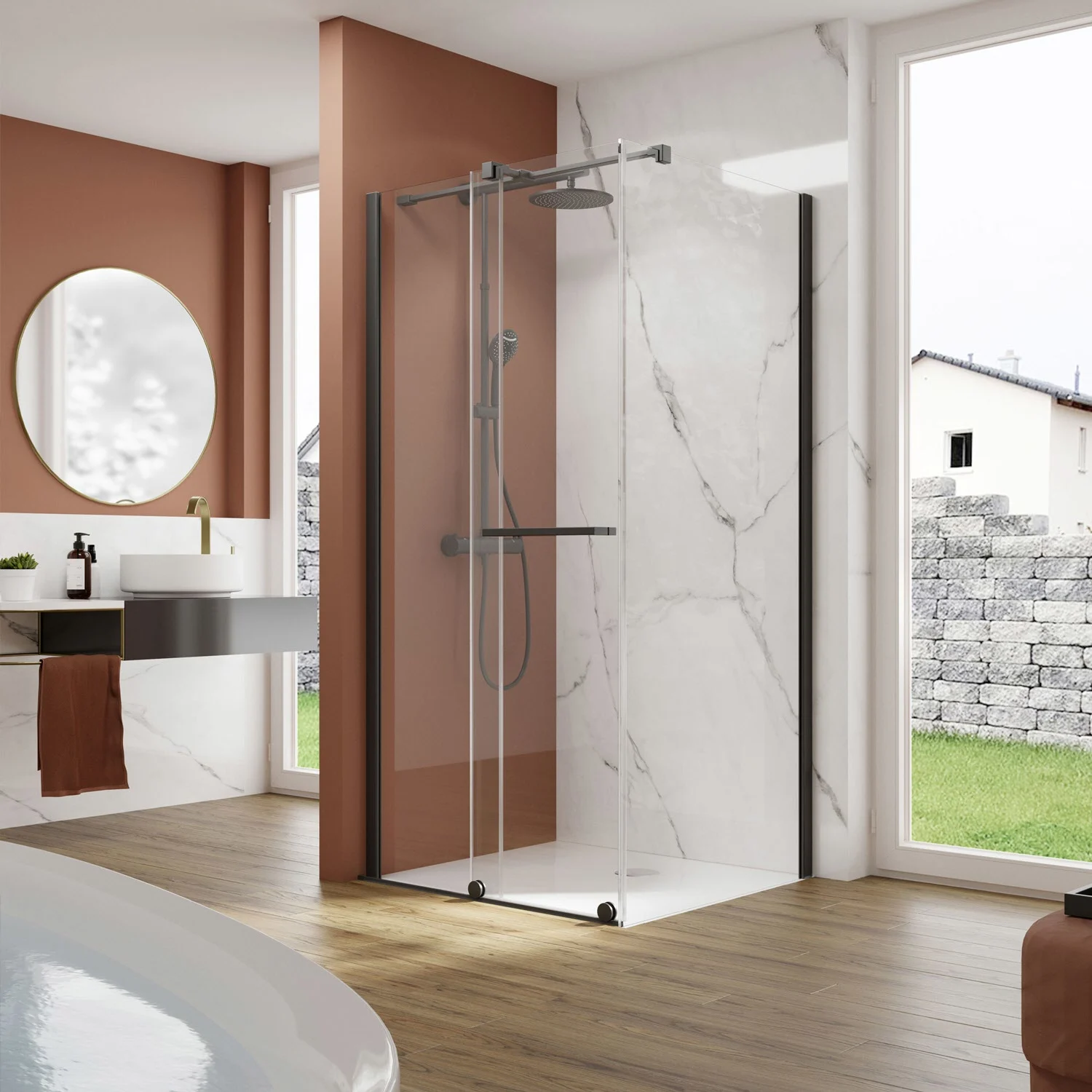 pianura Isabella Schiebetür mit Seitenwand 140 x 90 cm, Türanschlag links Bild 4