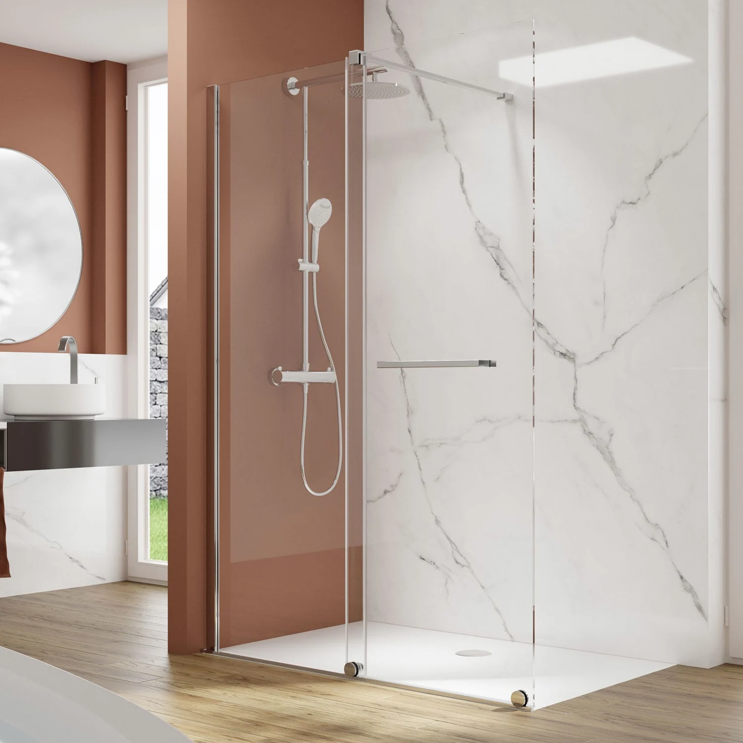pianura Isabella Walk-In Schiebetür 140 cm, Anschlag links
