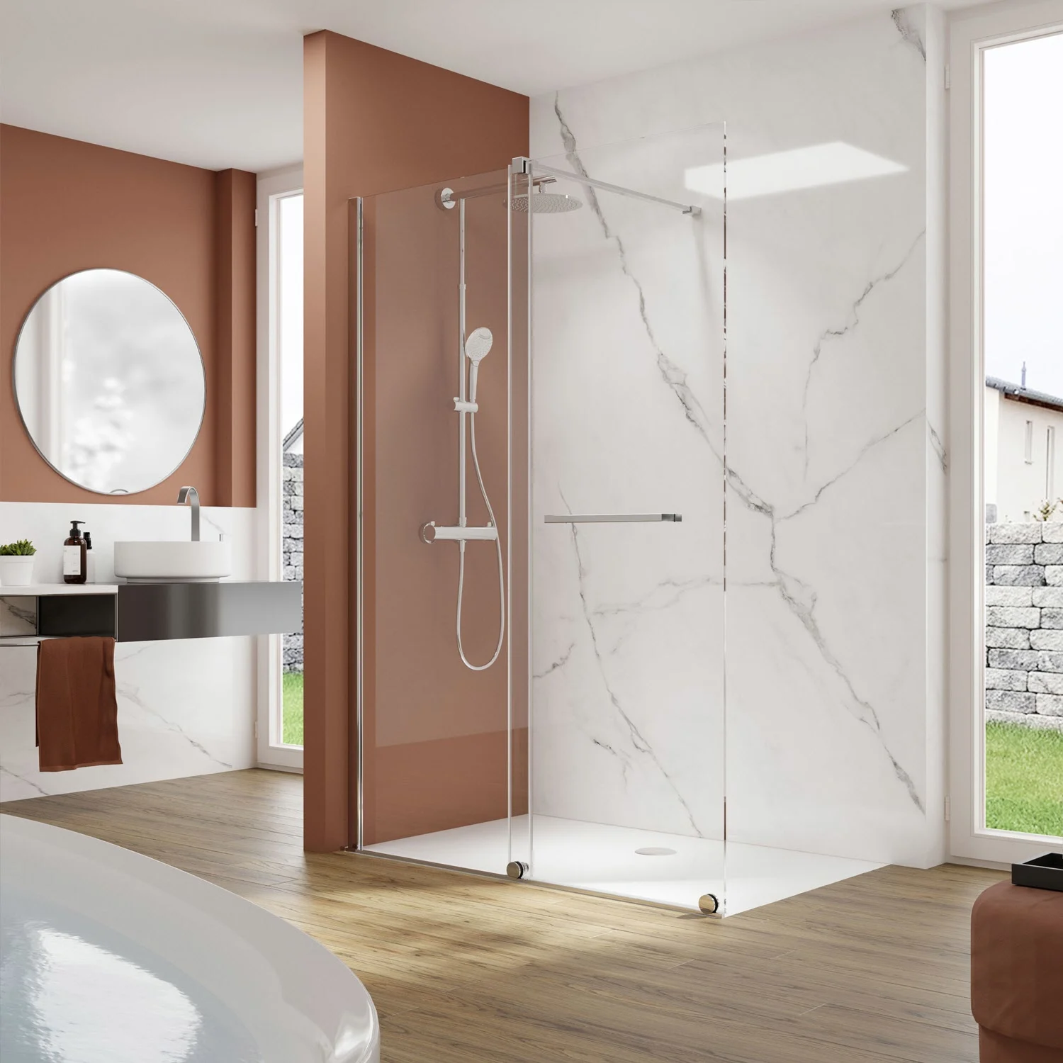 pianura Isabella Walk-In Schiebetür 140 cm, Anschlag links Bild 6