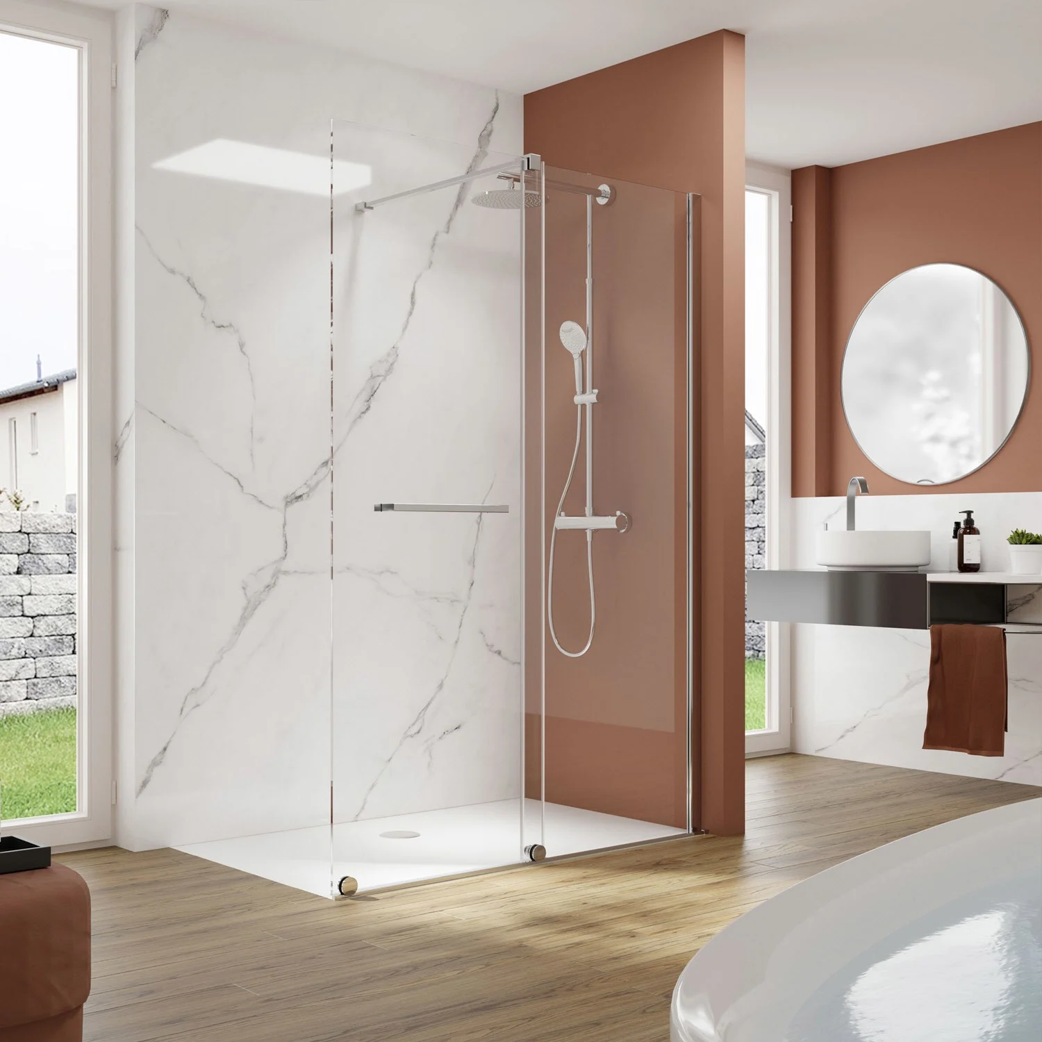 pianura Isabella Walk-In Schiebetür 100 cm, Anschlag rechts Bild 6