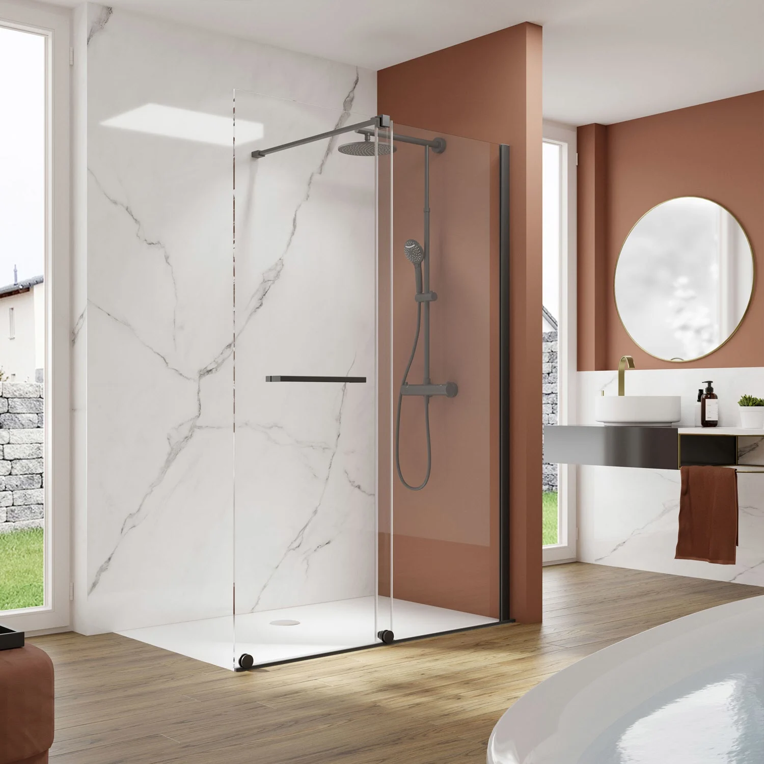 pianura Isabella Walk-In Schiebetür 100 cm, Anschlag rechts Bild 4