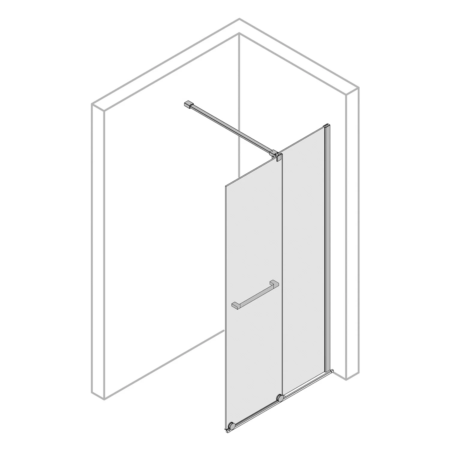 pianura Isabella Walk-In Schiebetür 100 cm, Anschlag rechts Bild 2