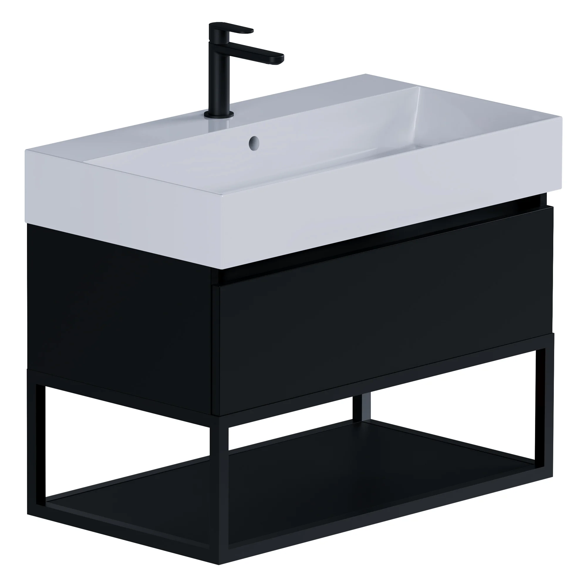 pianura Giulia Waschtisch mit Unterschrank 80 cm, mit 1 Hahnloch Bild 2