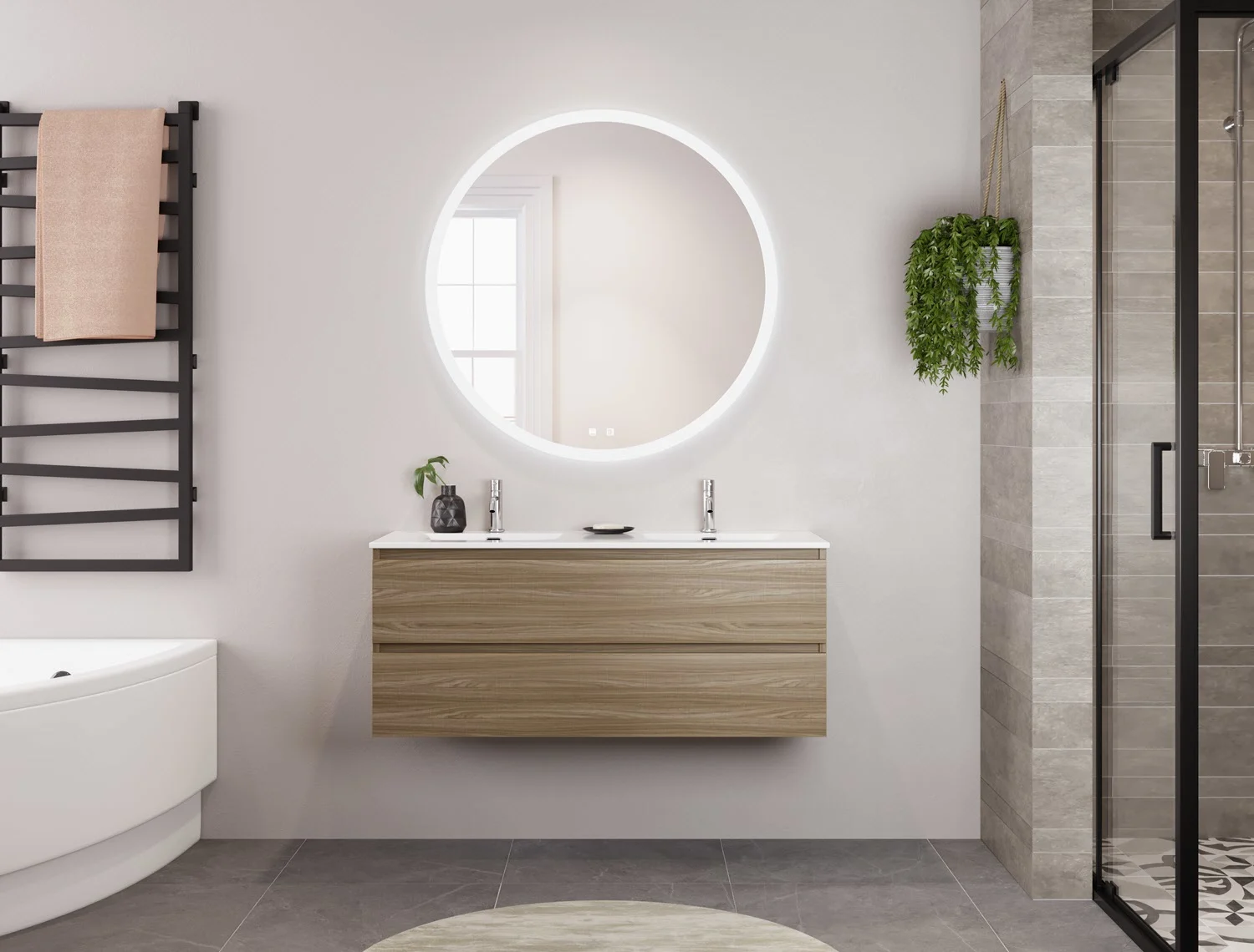 pianura Stella Badmöbel Set 122 cm mit LED-Lichtspiegel Bild 7