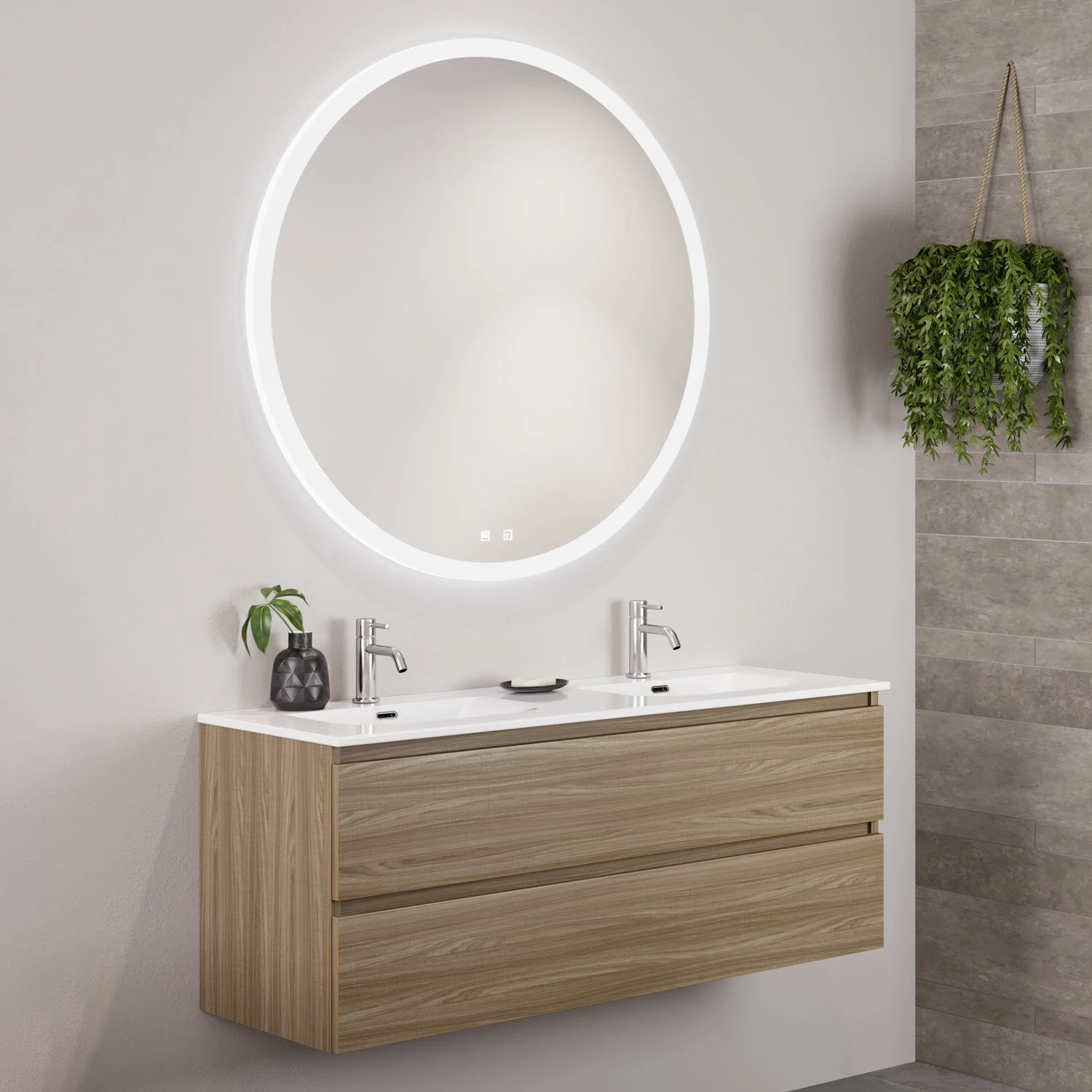 pianura Stella Badmöbel Set 122 cm mit LED-Lichtspiegel