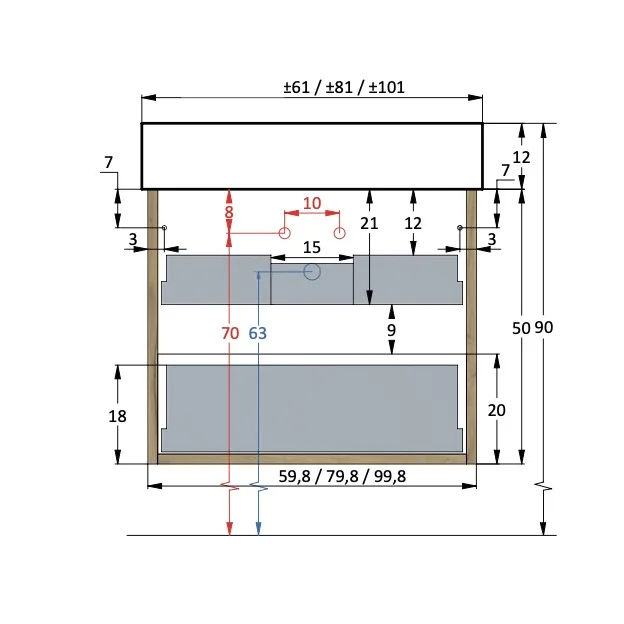 pianura Stella Waschtisch mit Unterschrank 81 cm, ohne Hahnloch Bild 5