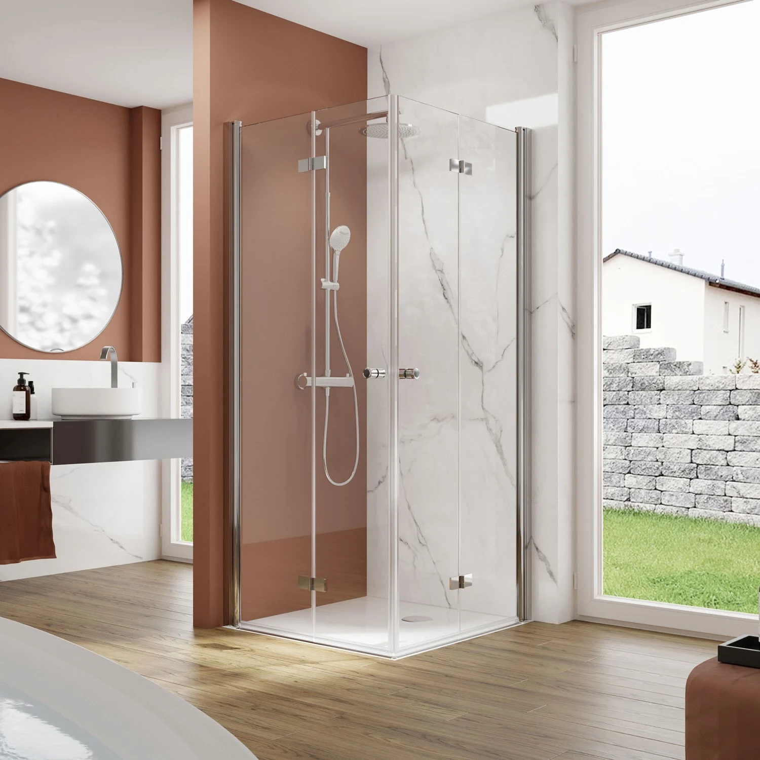 pianura Viola Eckeinstieg mit 2 Drehfalttüren 90 x 90 cm Bild 6