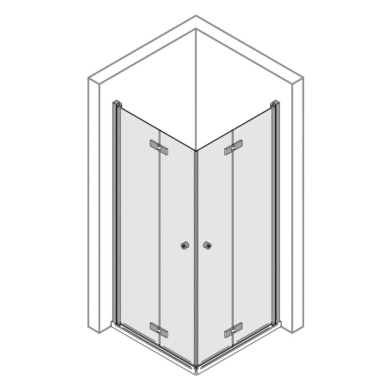 pianura Viola Eckeinstieg mit 2 Drehfalttüren 90 x 90 cm Bild 4