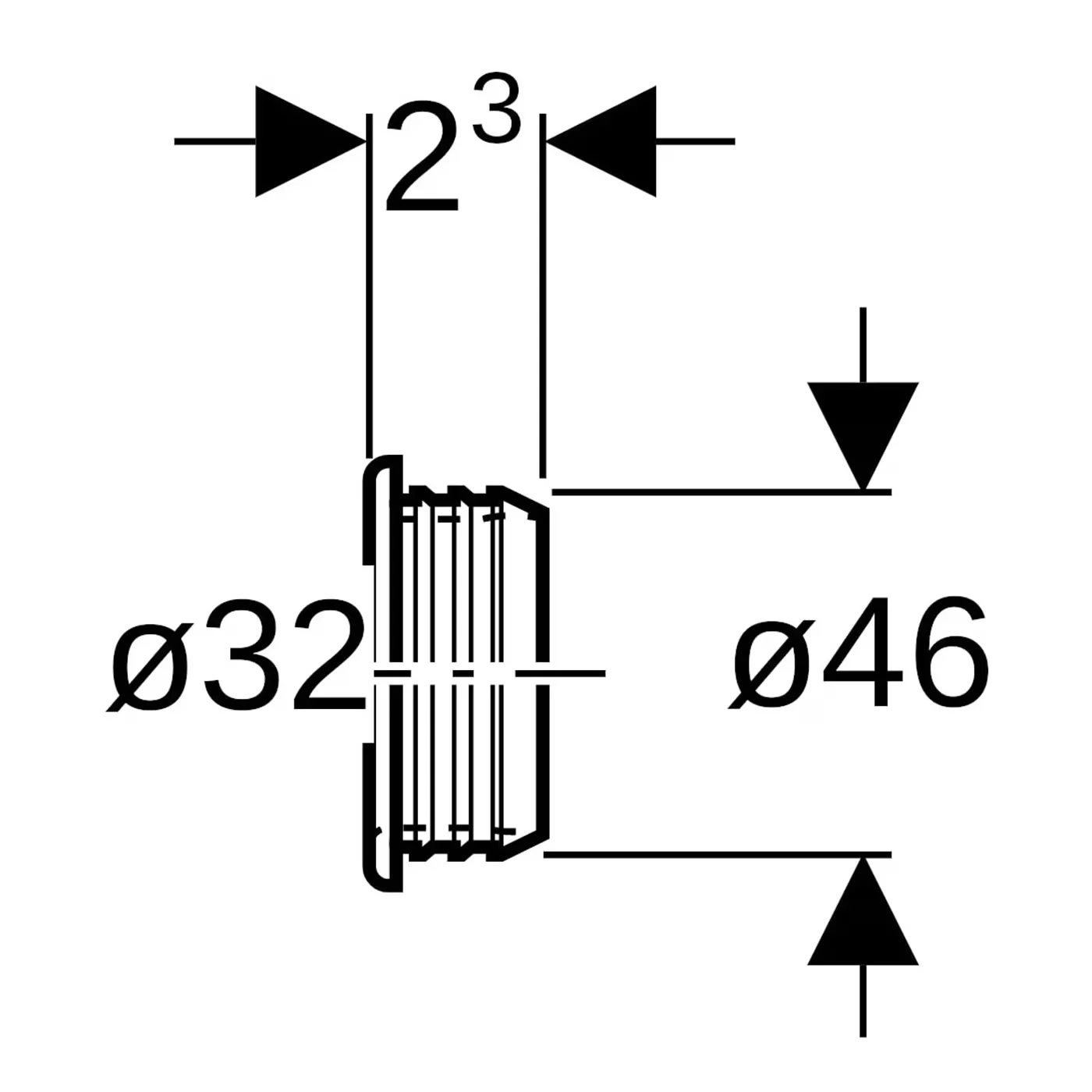 Manszeta Geberit: d=32 mm, d1=46 mm, czarna Zdjęcie 2