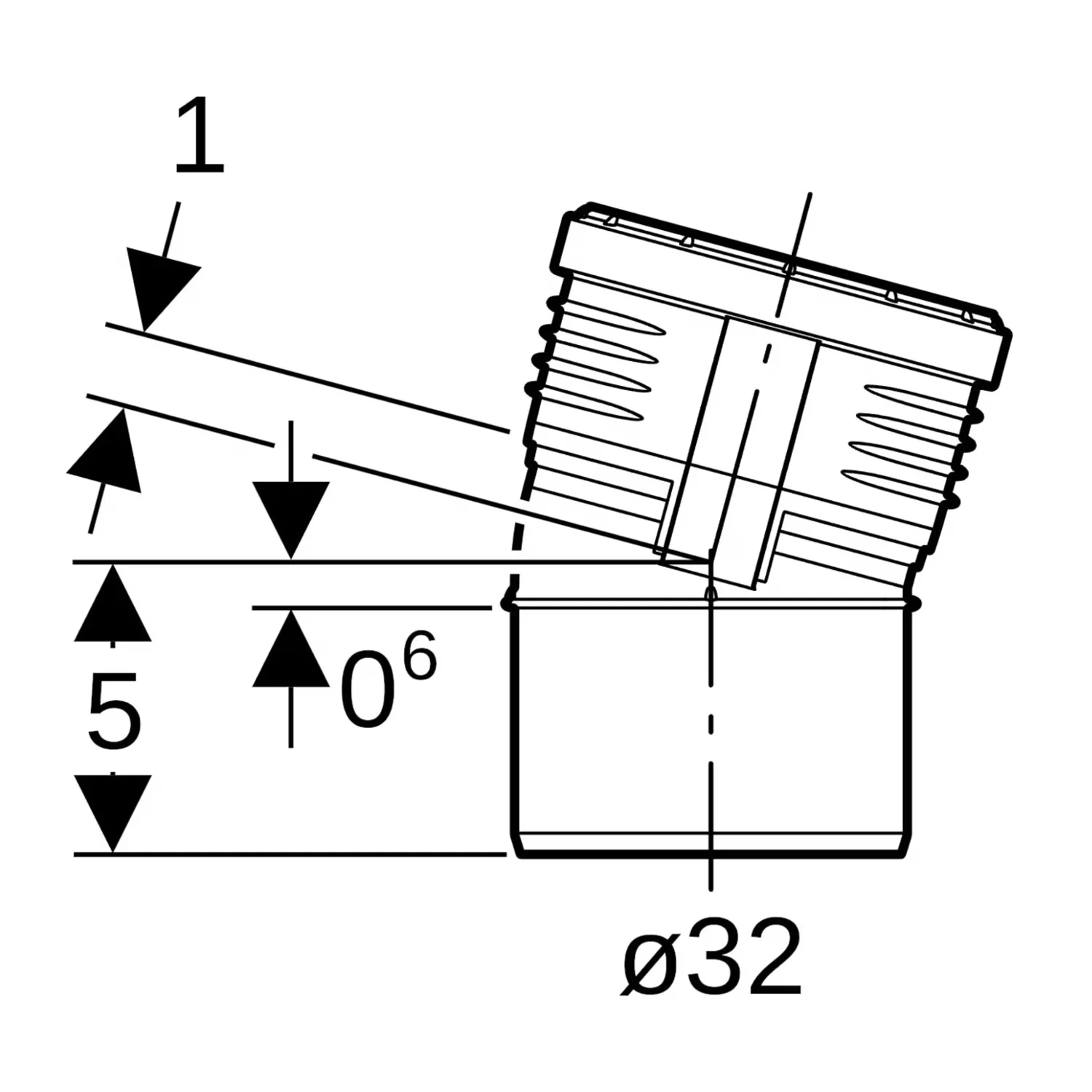 Kolanko Geberit Silent-PP: 15°, d=32 mm Zdjęcie 2
