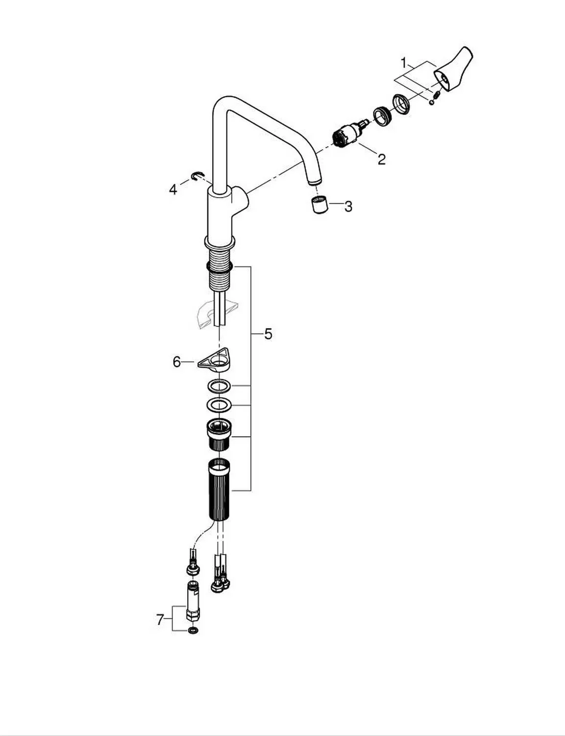 GROHE Start Einhand-Spültischbatterie 1/2", hoher Schwenkauslauf Bild 14
