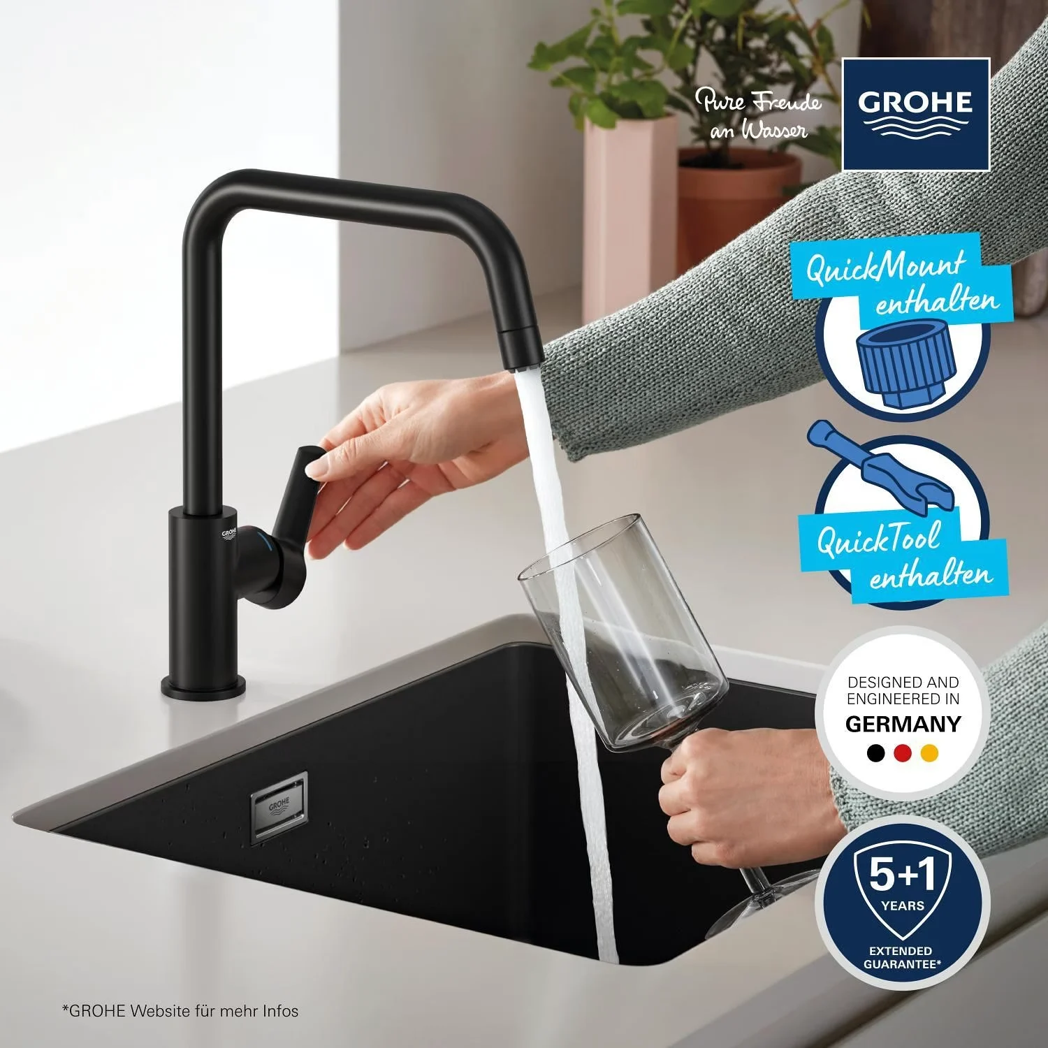 GROHE Start Einhand-Spültischbatterie 1/2", hoher Schwenkauslauf Bild 3