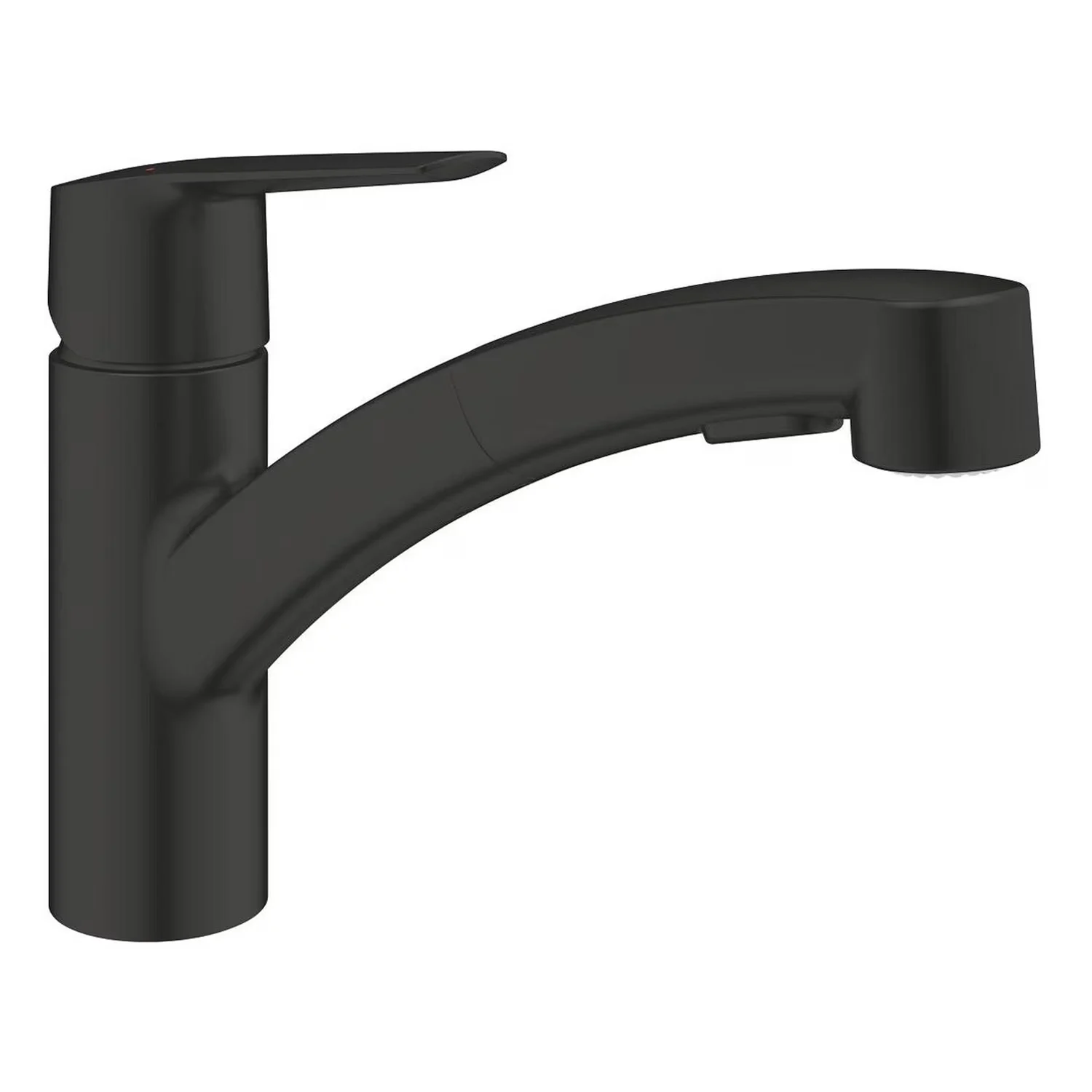 Czarny kran kuchenny widok z boku, GROHE