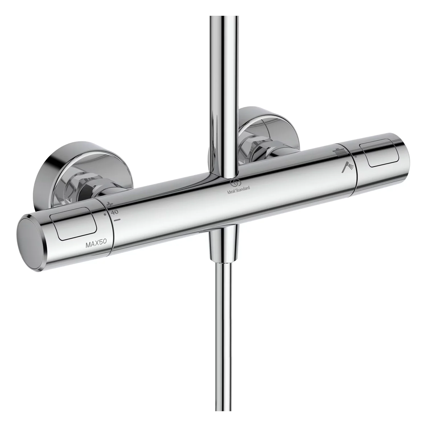 Chromowana armatura prysznicowa z boku, Ideal Standard