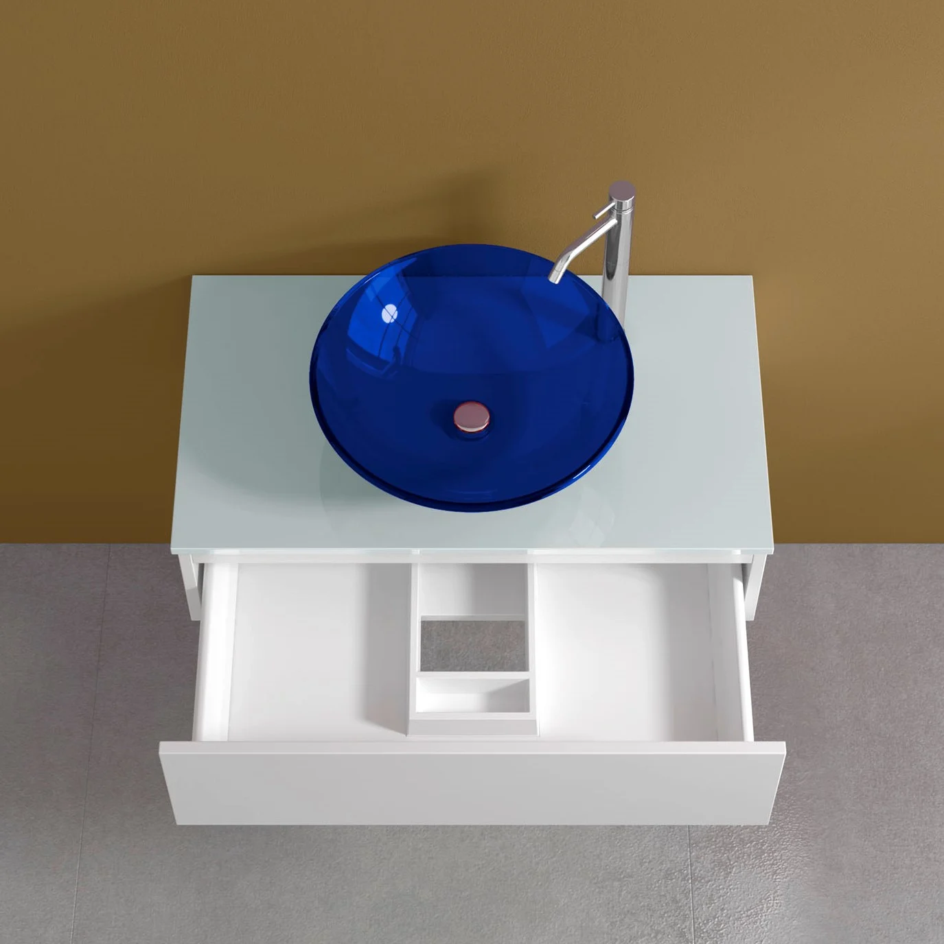 progettobagno Atollo Ø 43 Glas-Aufsatzwaschtisch Bild 3