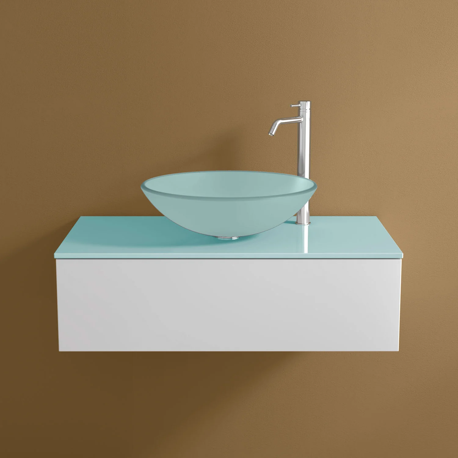 progettobagno Atollo Ø 43 Glas-Aufsatzwaschtisch Bild 4