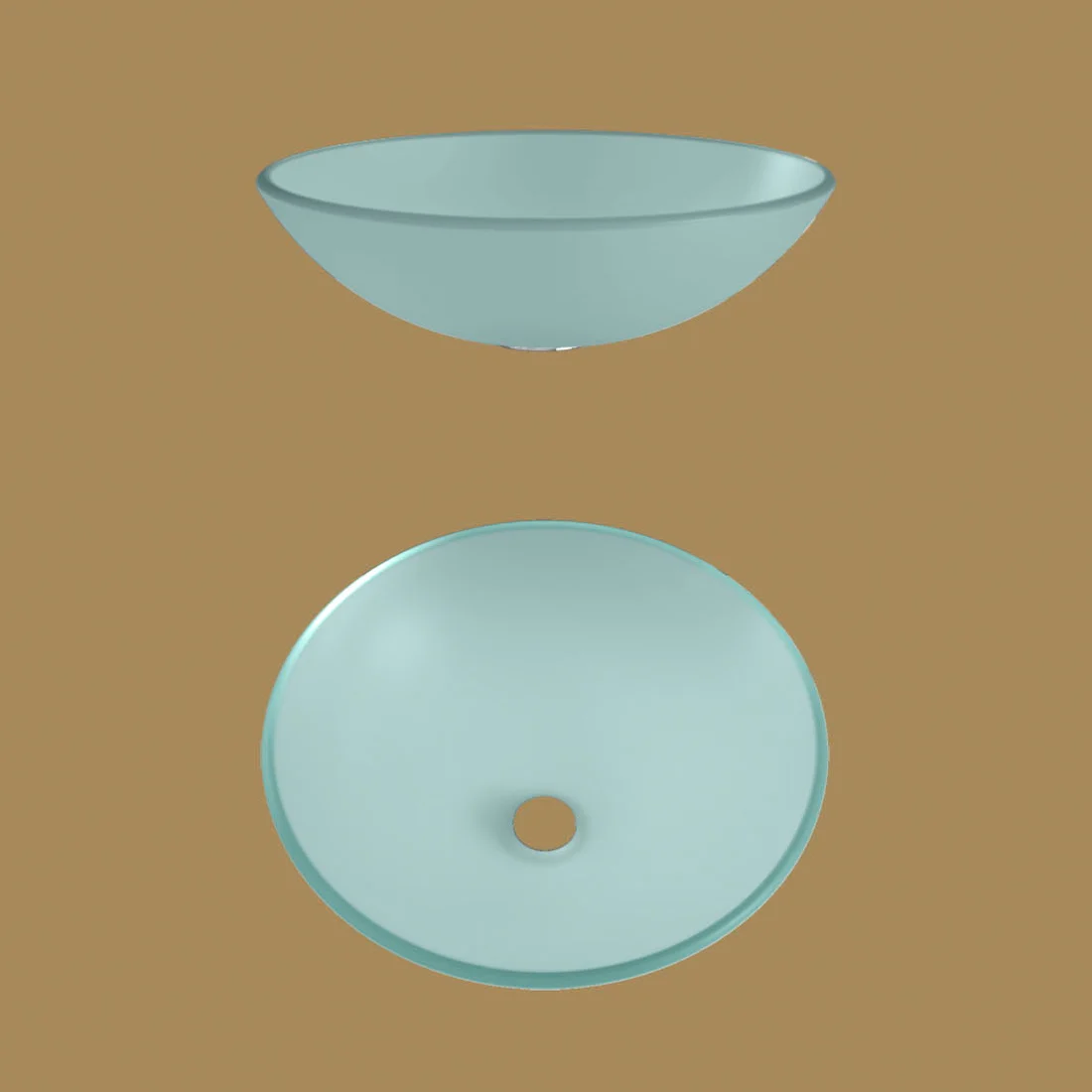 progettobagno Atollo Ø 43 Glas-Aufsatzwaschtisch Bild 3