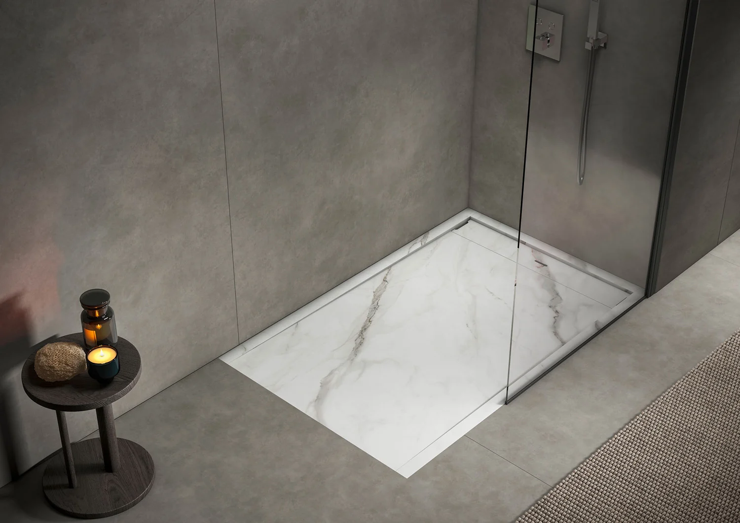 progettobagno Diamante Duschwanne 90 x 140 x 3,3 cm Feinsteinzeug Laminam® Bild 7