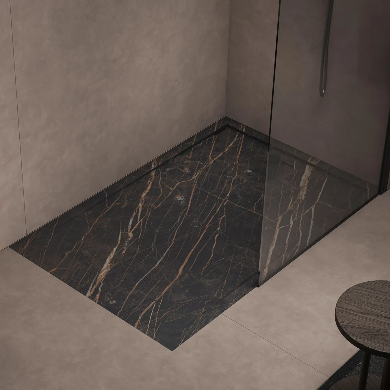 progettobagno Diamante Duschwanne 90 x 140 x 3,3 cm Feinsteinzeug Laminam®