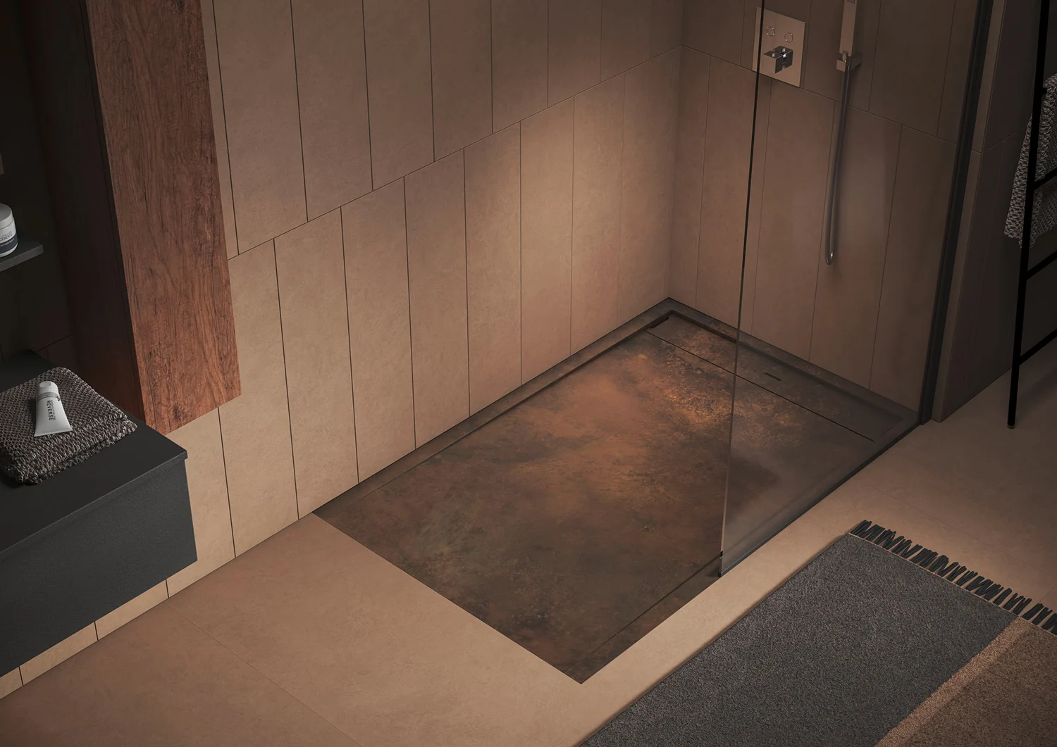 progettobagno Diamante Duschwanne 90 x 160 x 3,3 cm Feinsteinzeug Laminam® Bild 7