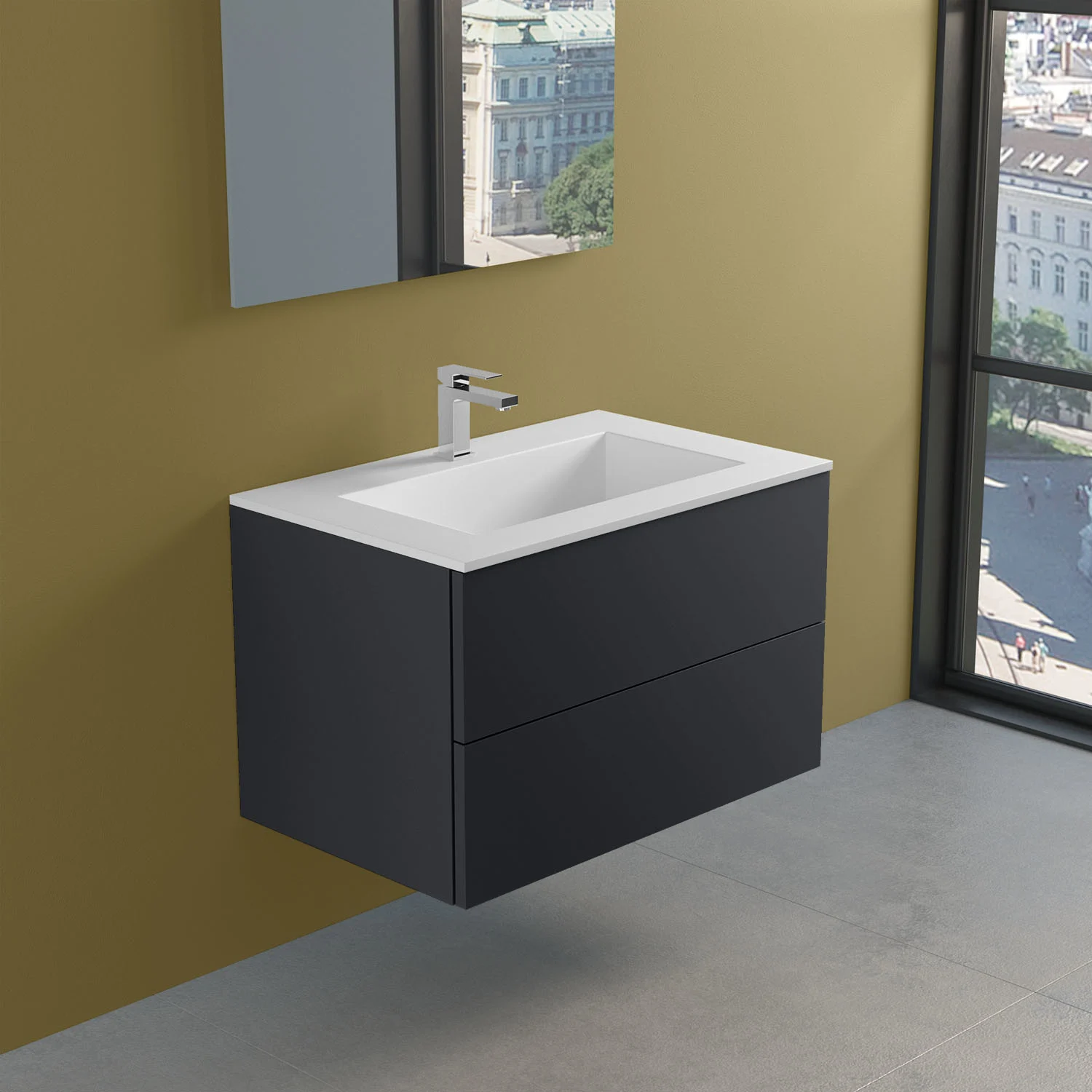 progettobagno Elba Lago Waschtisch mit Unterschrank 80 cm
