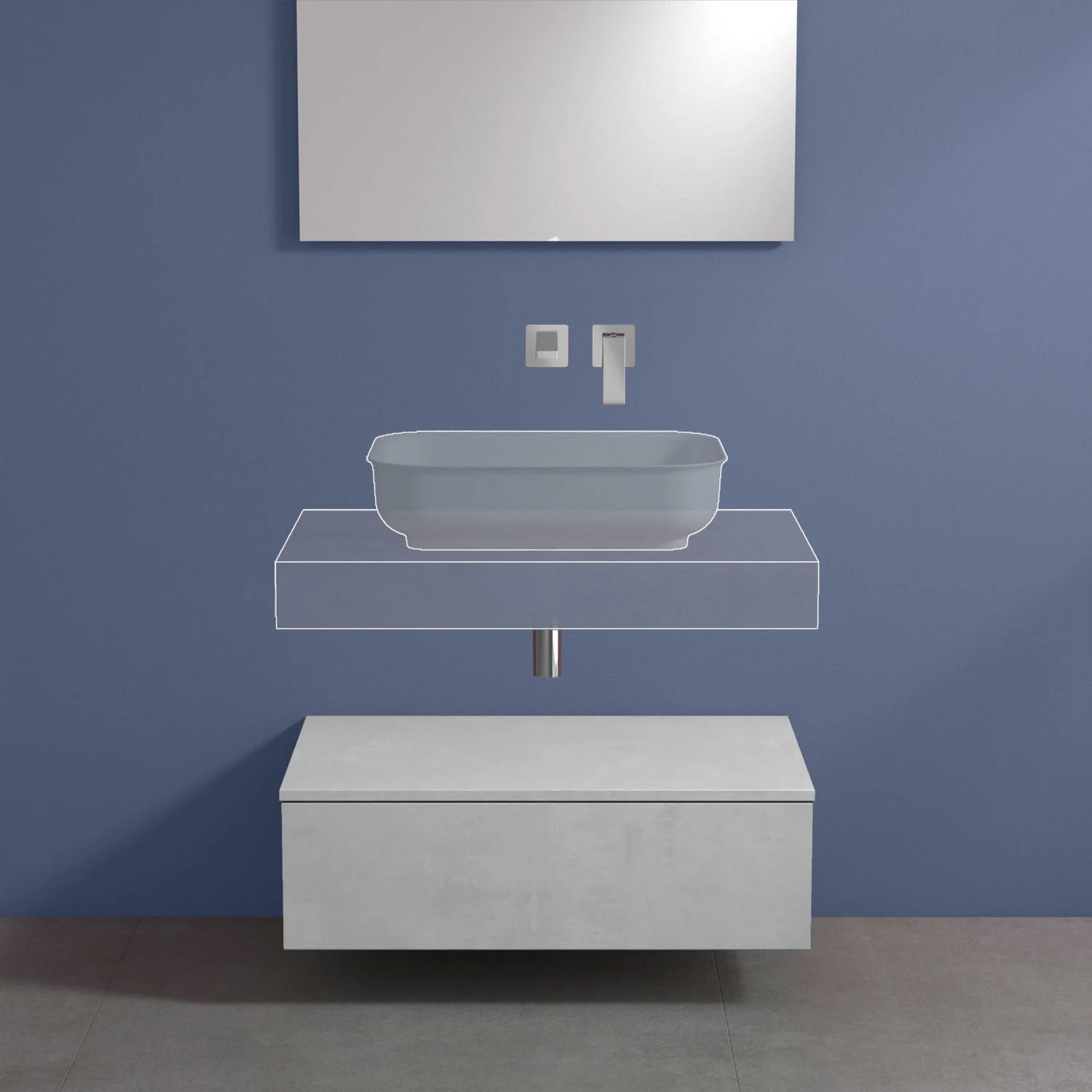progettobagno Evo 10 Sideboard 80 cm, 1 Auszug Bild 2