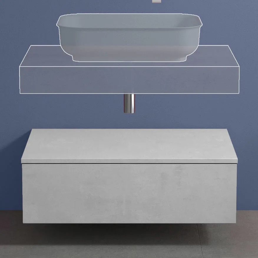 progettobagno Evo 10 Sideboard 80 cm, 1 Auszug