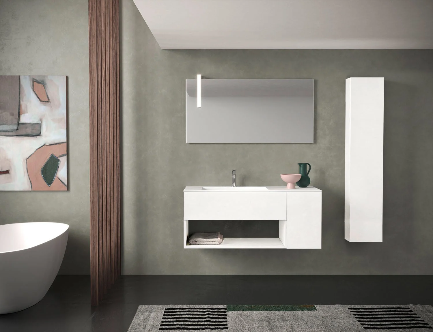 progettobagno Evo 50 Lago Waschtisch mit Unterschrank 120 cm, Ausführung links Bild 2
