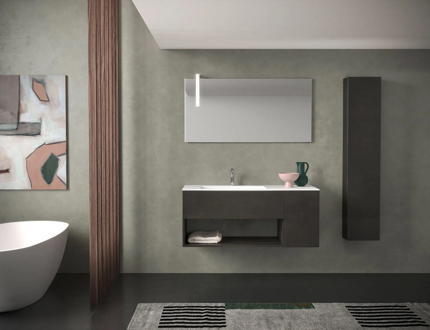 progettobagno Evo 50 Lago Waschtisch mit Unterschrank 120 cm, Ausführung links Bild 2