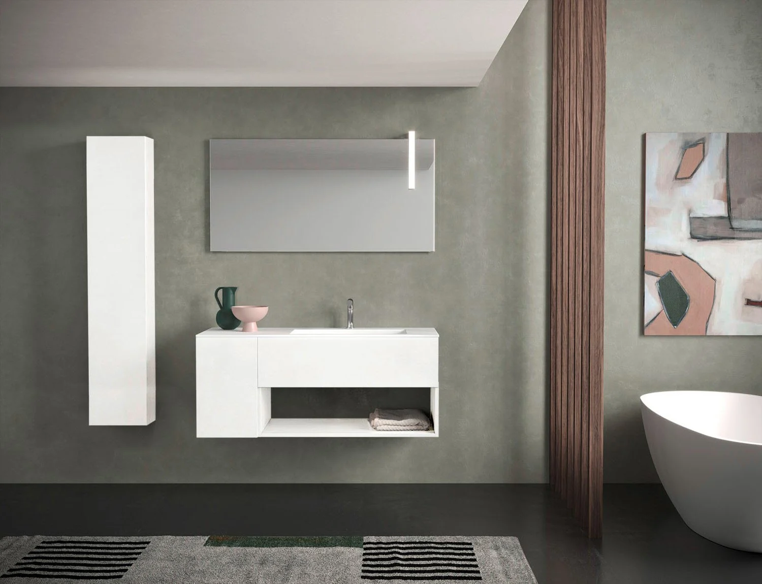 progettobagno Evo 50 Lago Waschtisch mit Unterschrank 120 cm, Ausführung rechts Bild 2
