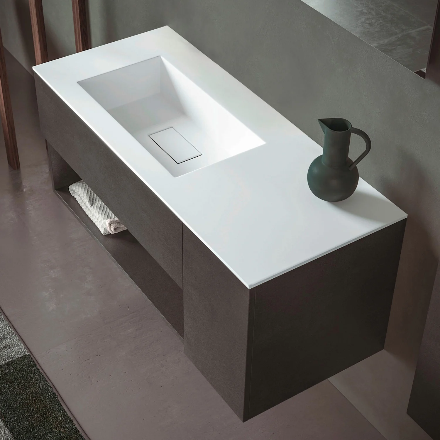 progettobagno Evo 50 Lago Waschtisch mit Unterschrank 120 cm, Ausführung links ohne Hahnloch
