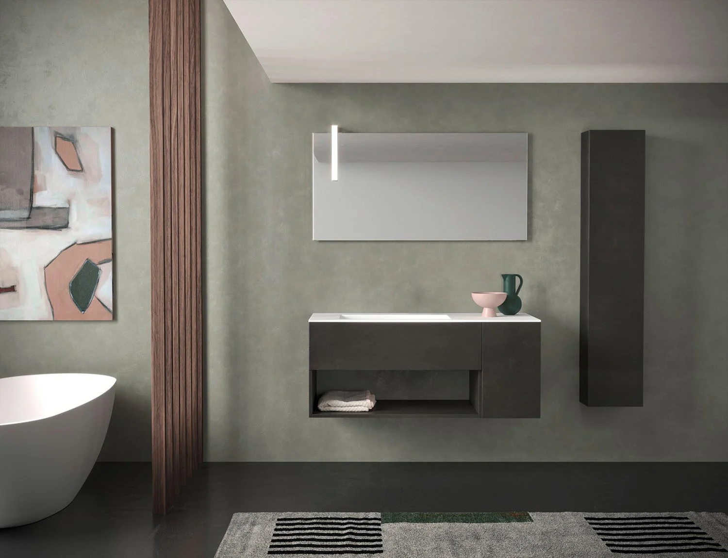 progettobagno Evo 50 Lago Waschtisch mit Unterschrank 120 cm, Ausführung links ohne Hahnloch Bild 2