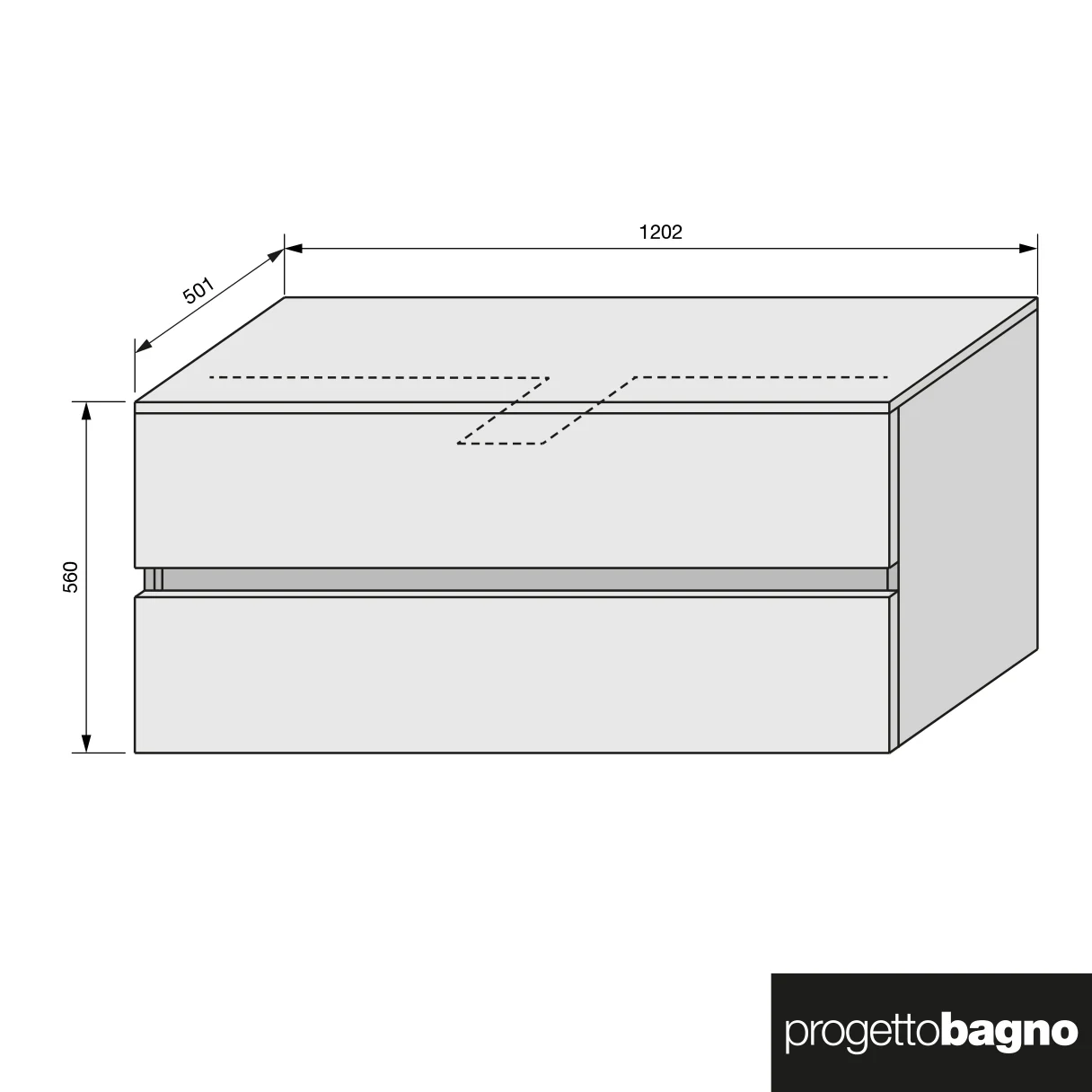 progettobagno Evo 54 Modular Waschtischkonsole  120 cm Bild 6