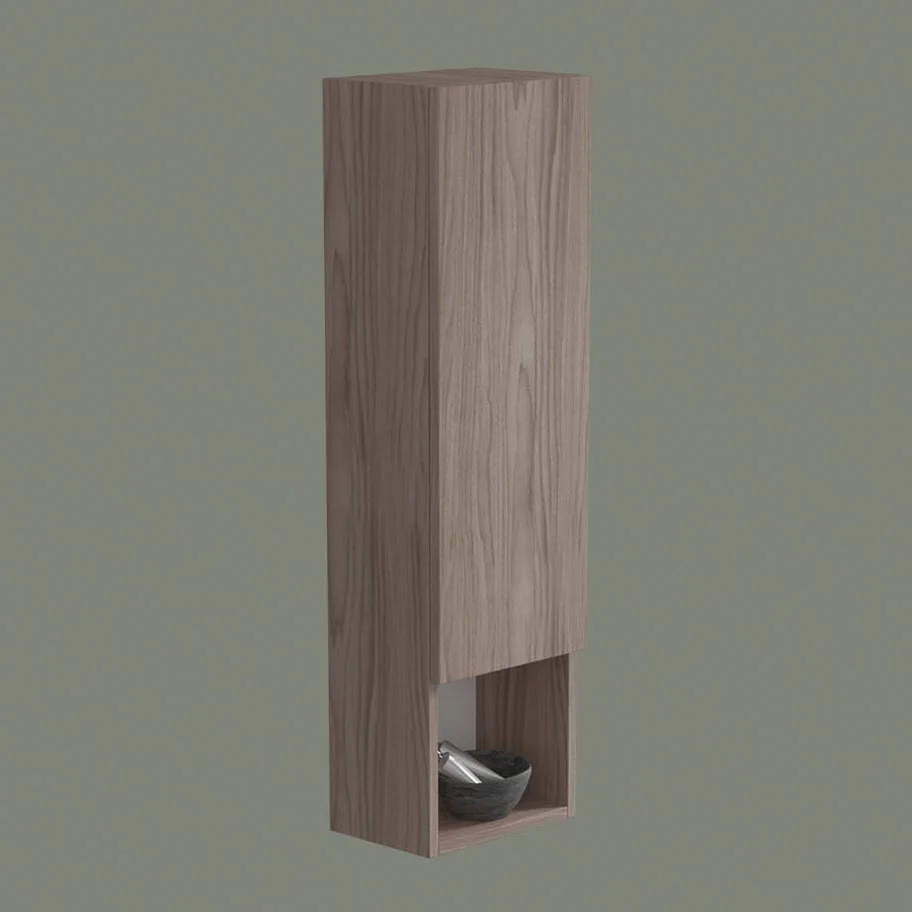 progettobagno Evo 54 Walnuss Vision Halbhochschrank 25 x 105 cm, Anschlag rechts