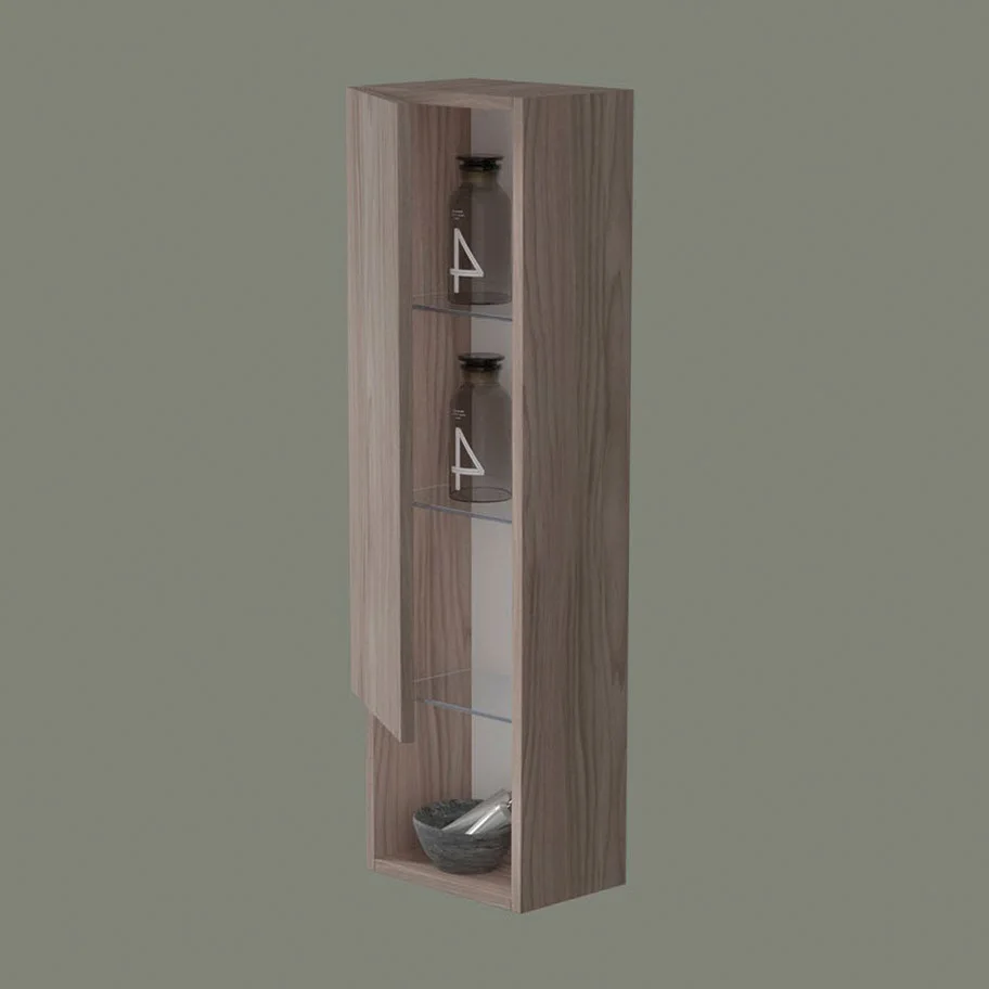 progettobagno Evo 54 Walnuss Vision Halbhochschrank 25 x 105 cm, Anschlag links Bild 2