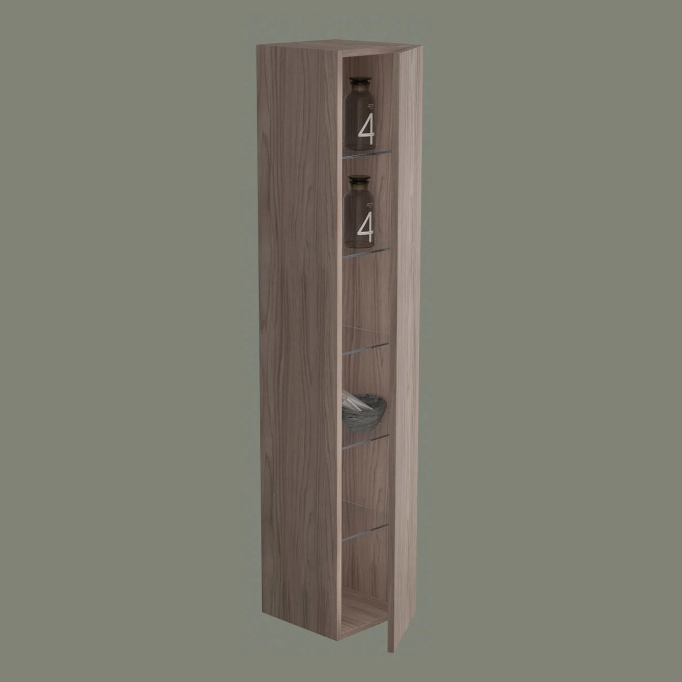 progettobagno Evo 54 Walnuss Vision Hochschrank 30 x 160 cm, Türanschlag rechts Bild 2