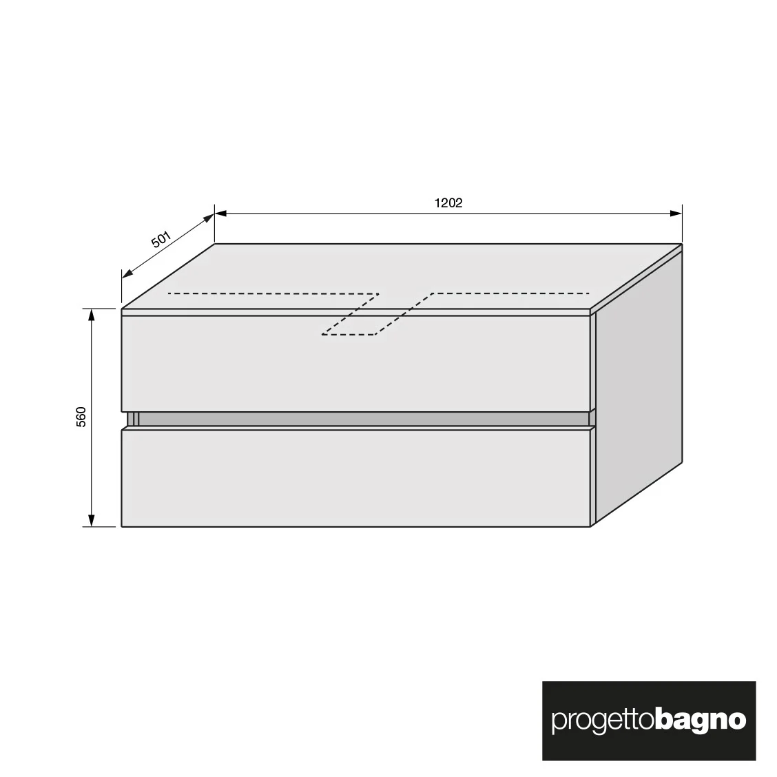 progettobagno Evo 54 Walnuss Vision Waschtischkonsole 120 cm Bild 2