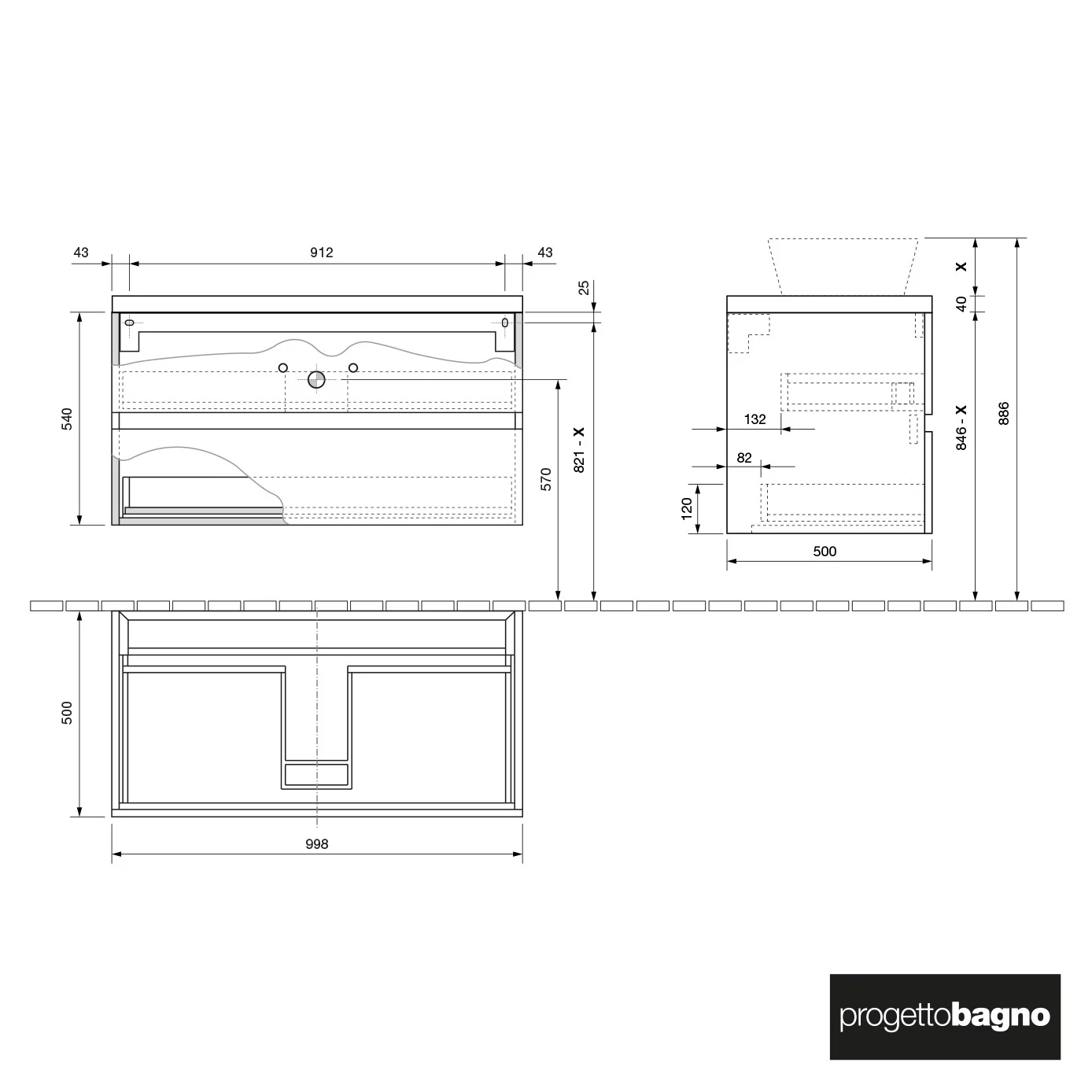 progettobagno Evo Terra Waschtischkonsole 100 cm Bild 3