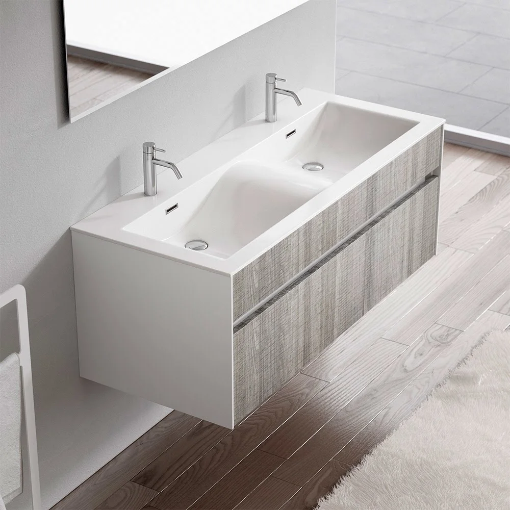 progettobagno Isola Doppel-Waschtisch mit Unterschrank 120 cm Bild 2