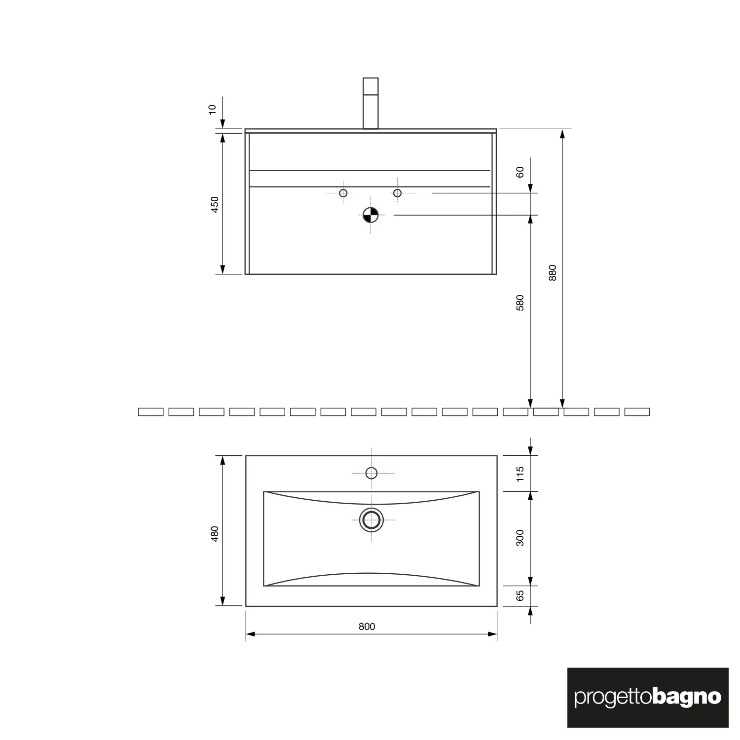 progettobagno Isola Waschtisch mit Unterschrank 80 cm Bild 5