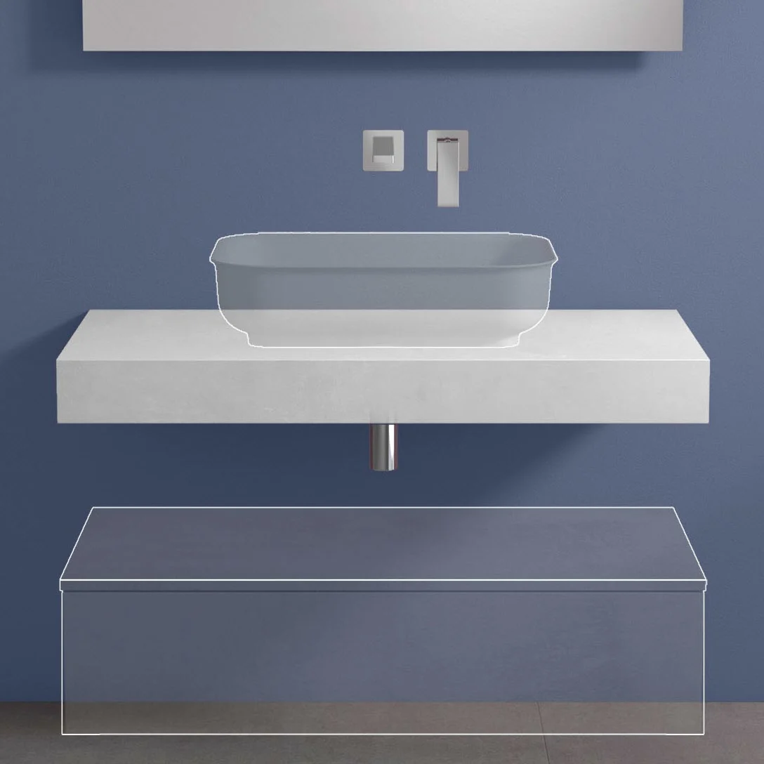 Konsola umywalkowa z umywalką i baterią, Progettobagno