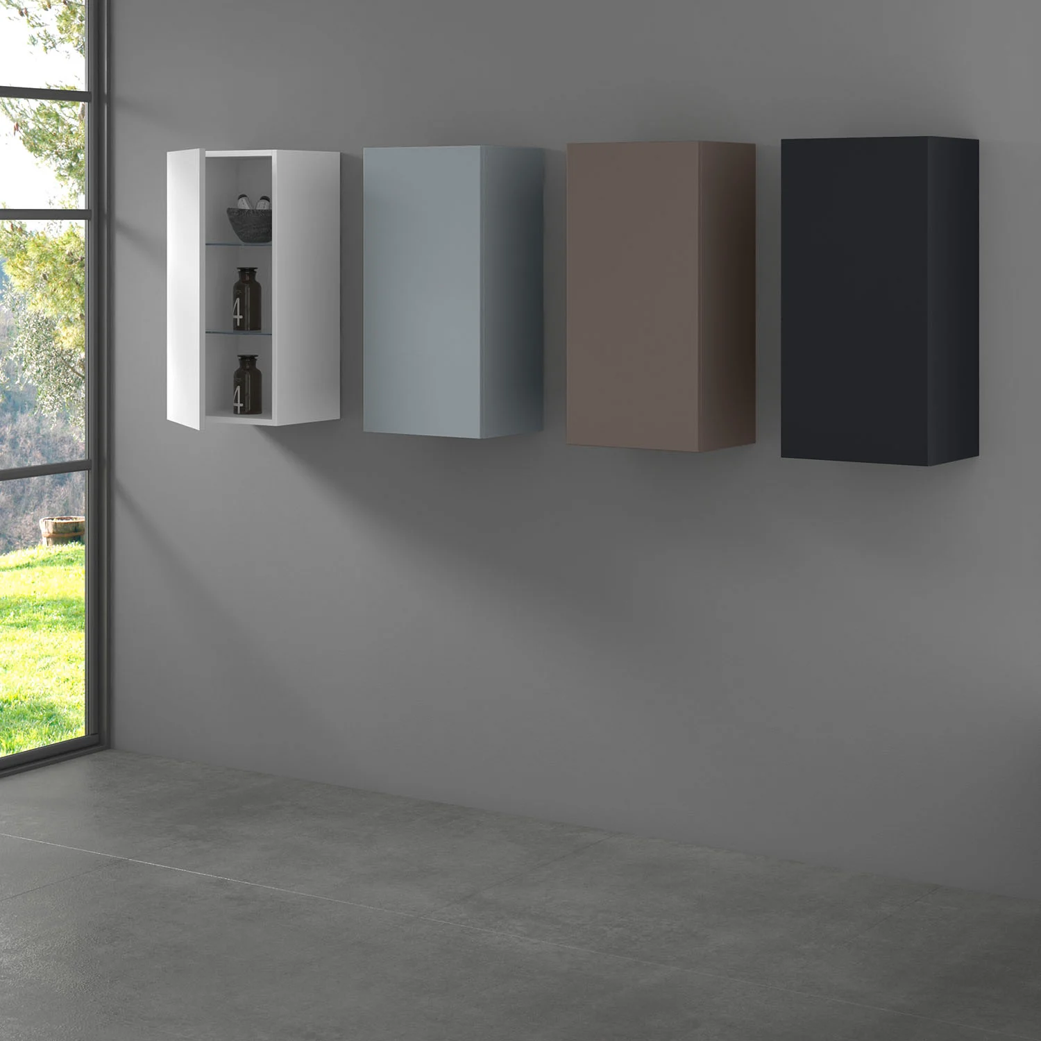progettobagno Maggiore Halbhochschrank 40 x 80 cm, Anschlag rechts Bild 3