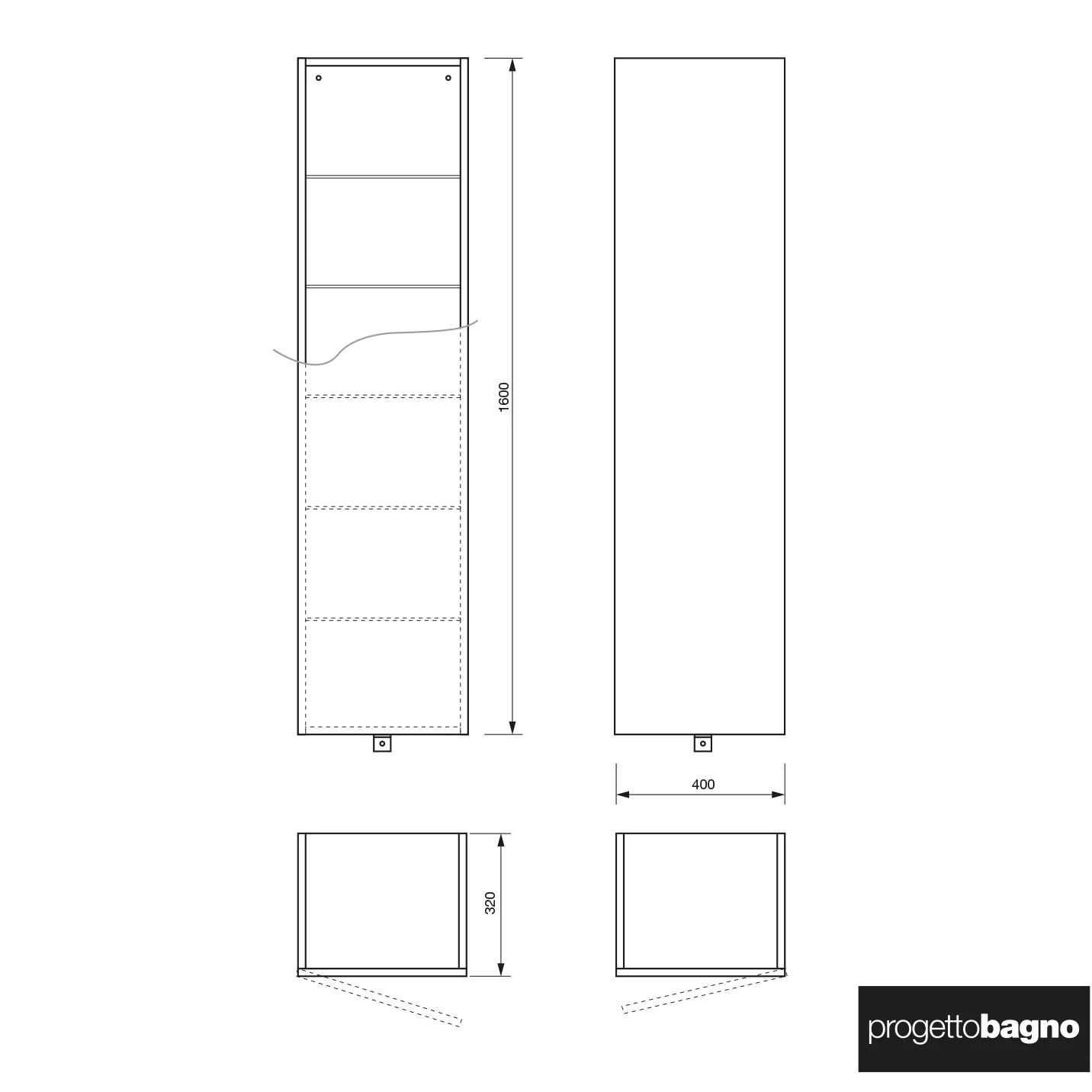 progettobagno Maggiore Hochschrank 40 x 160 cm, Anschlag links Bild 4