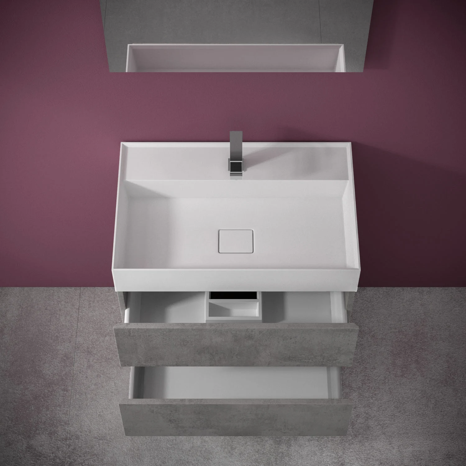 progettobagno Pianosa Hitek Waschtisch mit Unterschrank 70 cm wandhängend Bild 2
